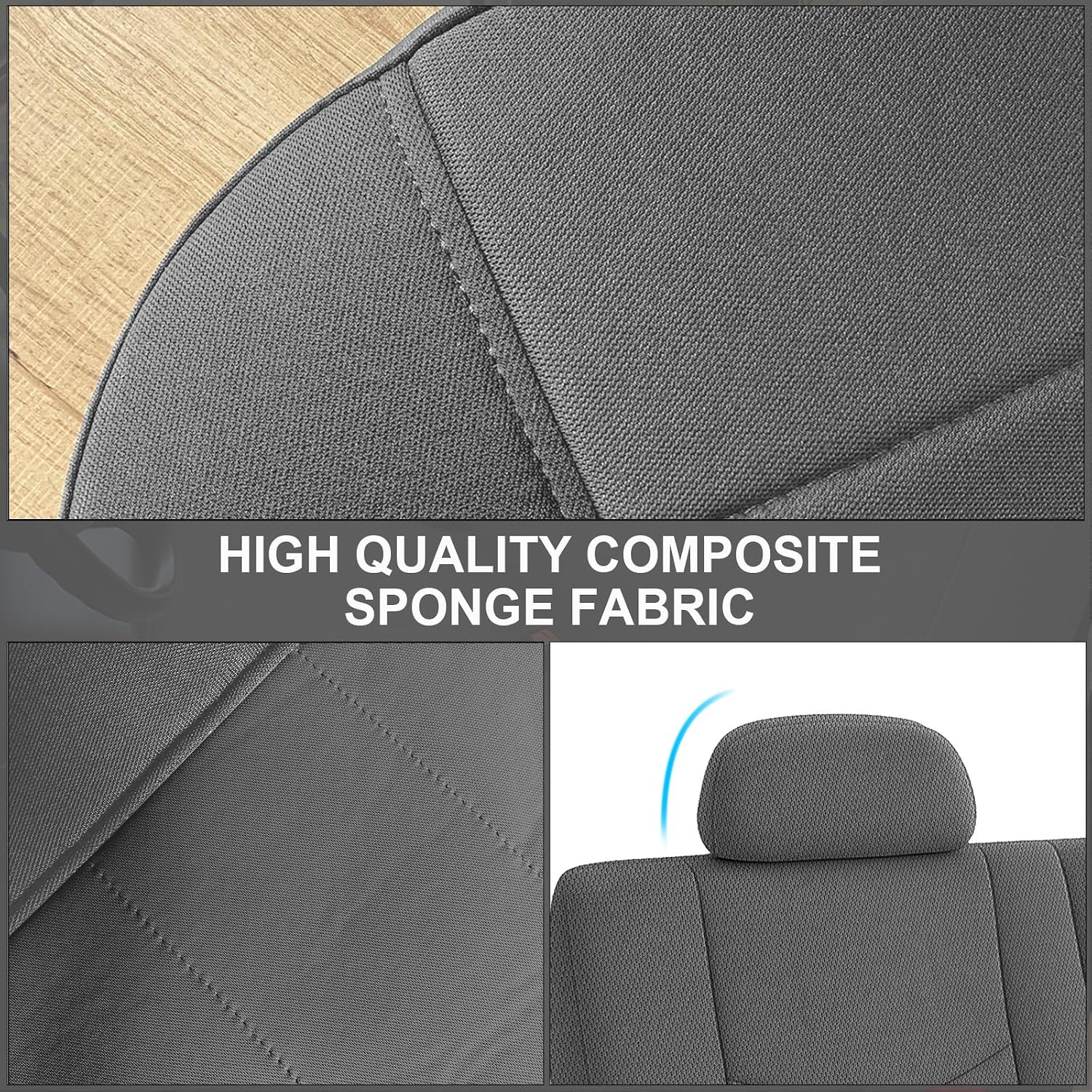 Covelta Rear Bench Seat Cover Replacement for 1999–2006 Chevy Silverado 1500 / GMC Sierra 1500（Gray）