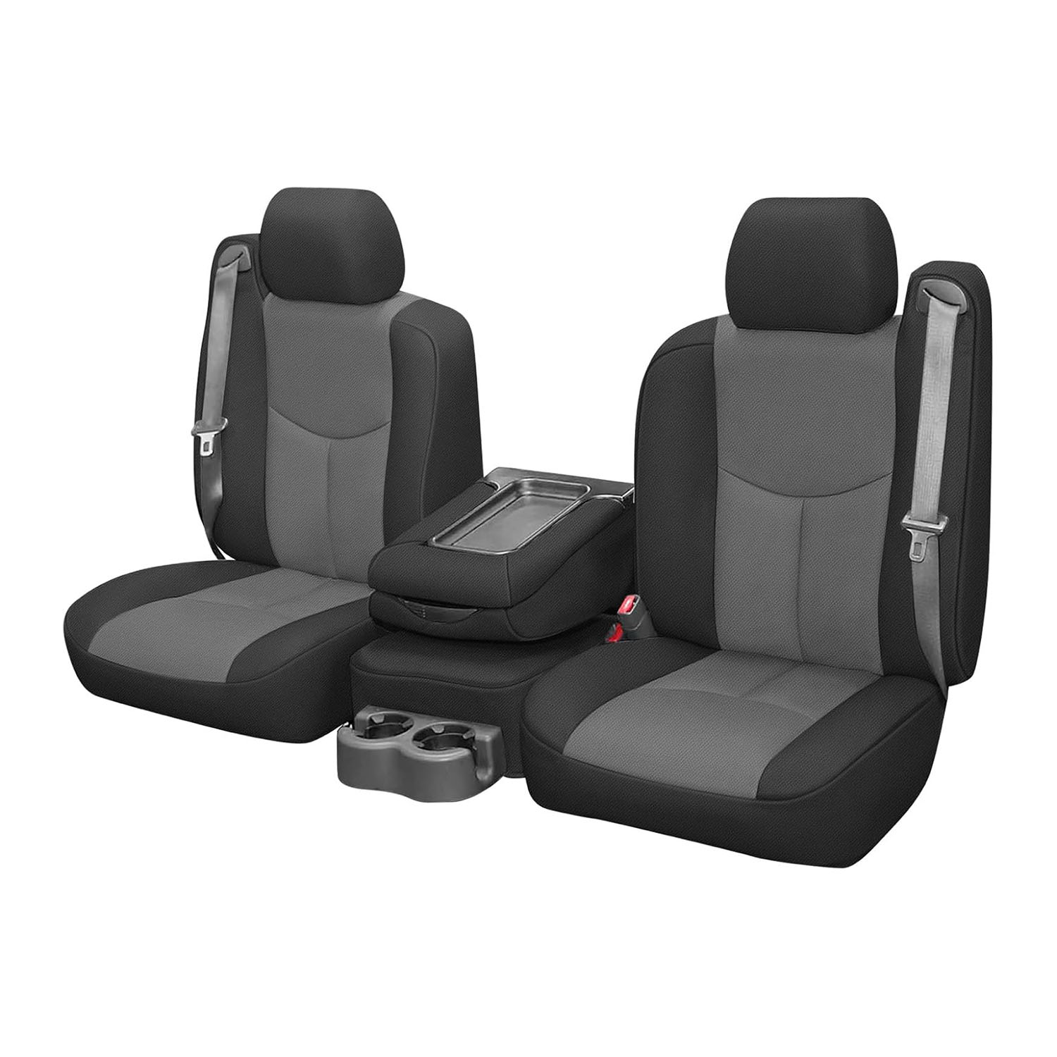 Covelta Front Seat Covers for 1999–2006 Chevy Silverado 1500 & GMC Sierra 1500（Black and Charcoal）