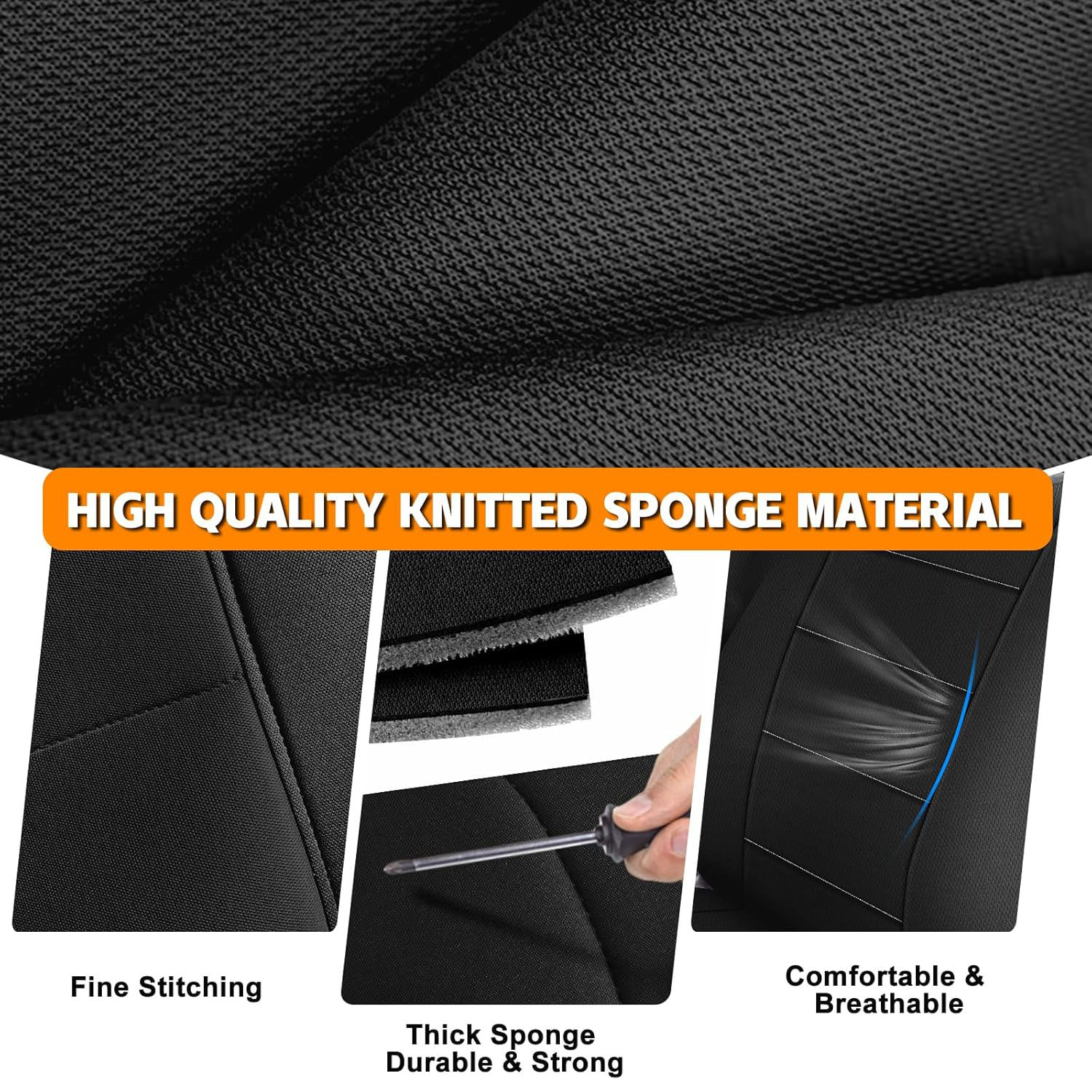 Covelta Front Seat Covers for 1999–2006 Chevy Silverado 1500 & GMC Sierra 1500（Black and Charcoal）