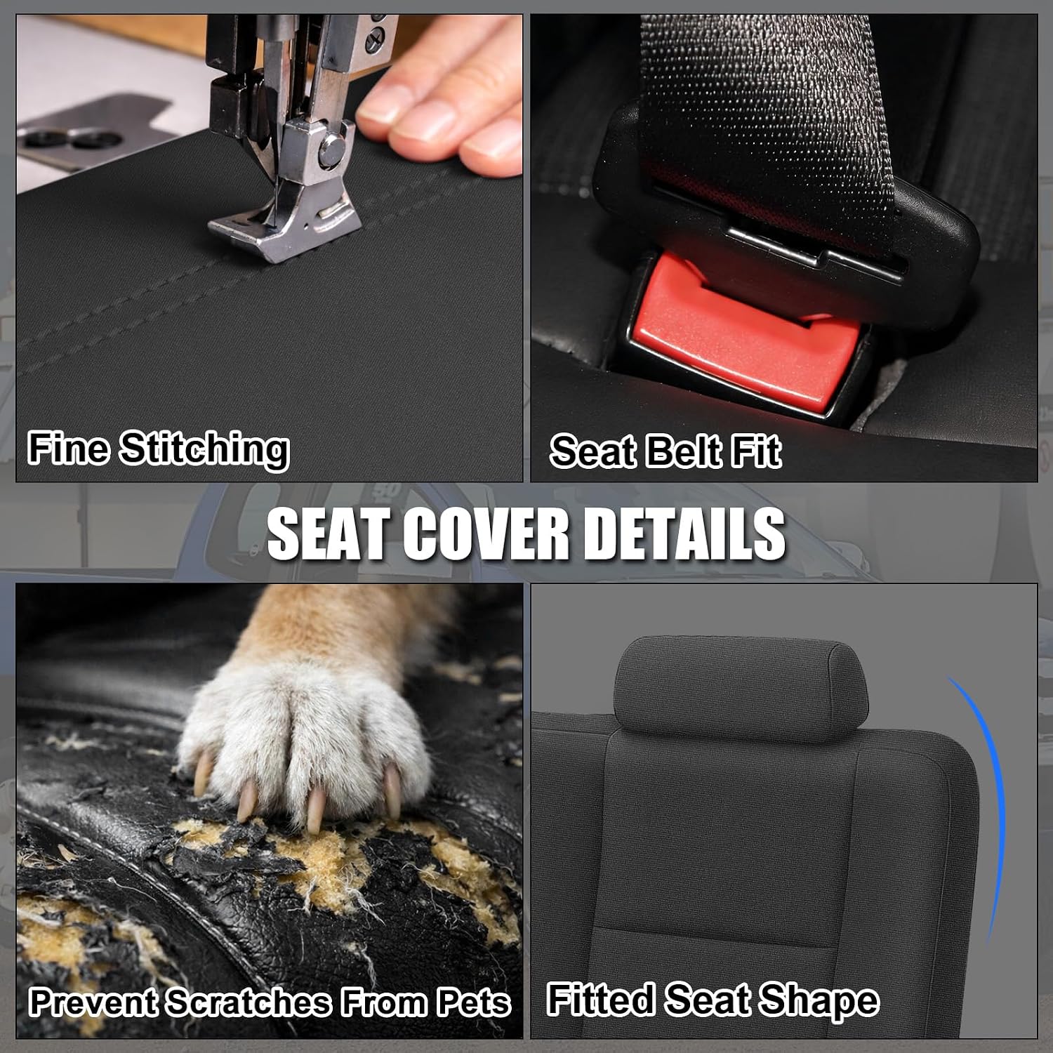 [Copy]Covelta Front Seat Cover Replacement for 2007–2013 Chevy Silverado 1500 / 2500HD & GMC Sierra 1500 / 2500HD（Gray）