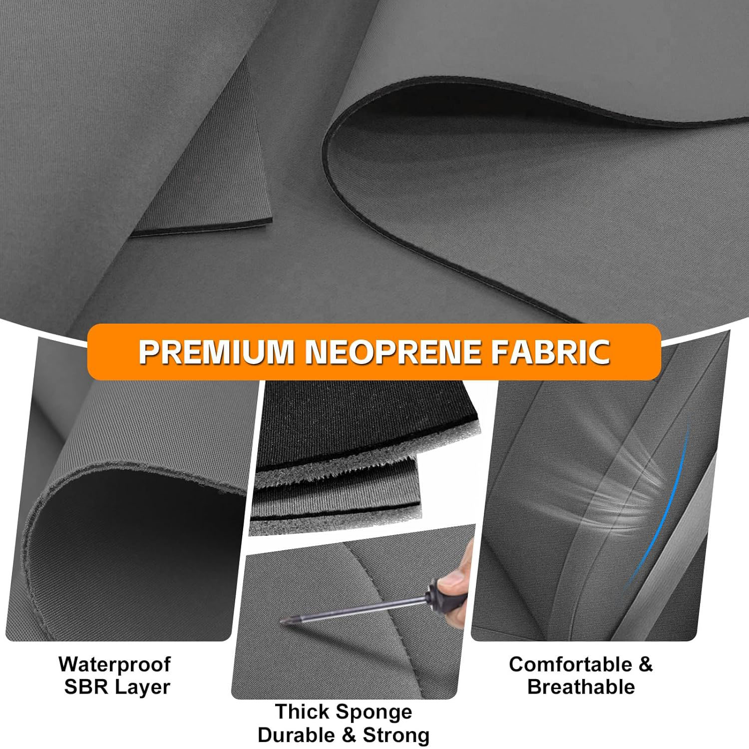 Covelta Front Seat Cover Replacement for 2007–2013 Chevy Silverado 1500 / 2500HD & GMC Sierra 1500 / 2500HD（Gray）