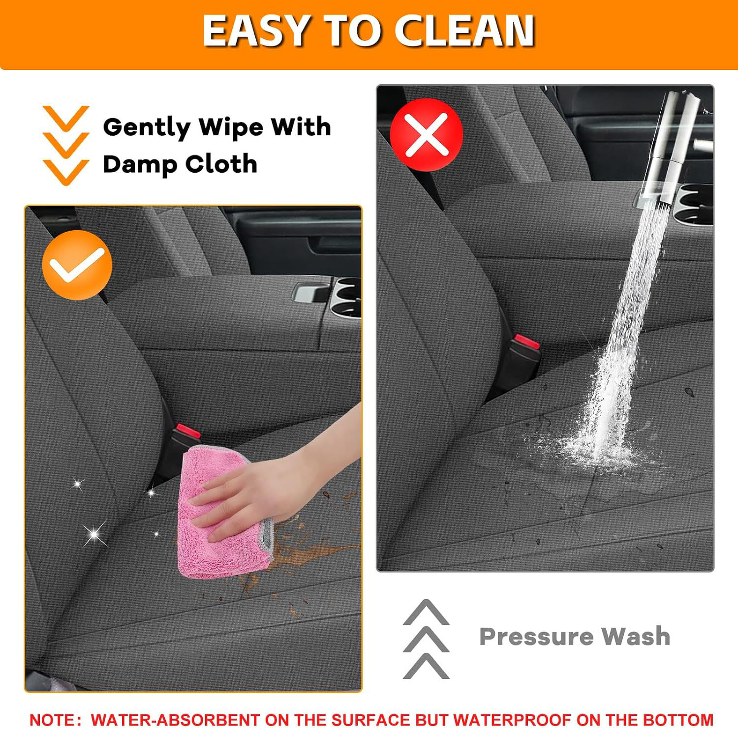 Covelta Front Seat Cover Replacement for 2007–2013 Chevy Silverado 1500 / 2500HD & GMC Sierra 1500 / 2500HD（Gray）