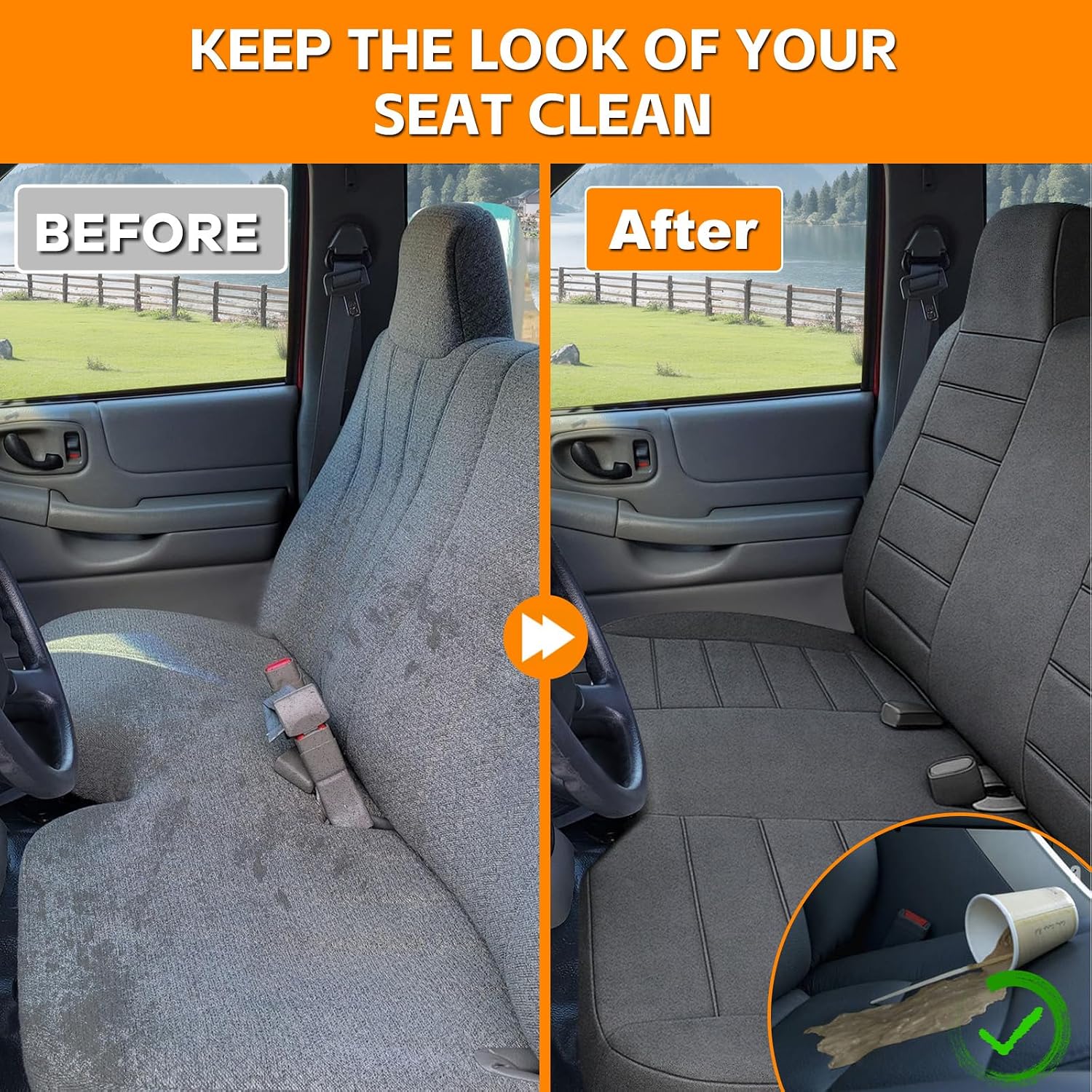 Covelta Front Bench Seat Cover for 1991-1997 Chevy S10 GMC Sonoma S15 (Gray)