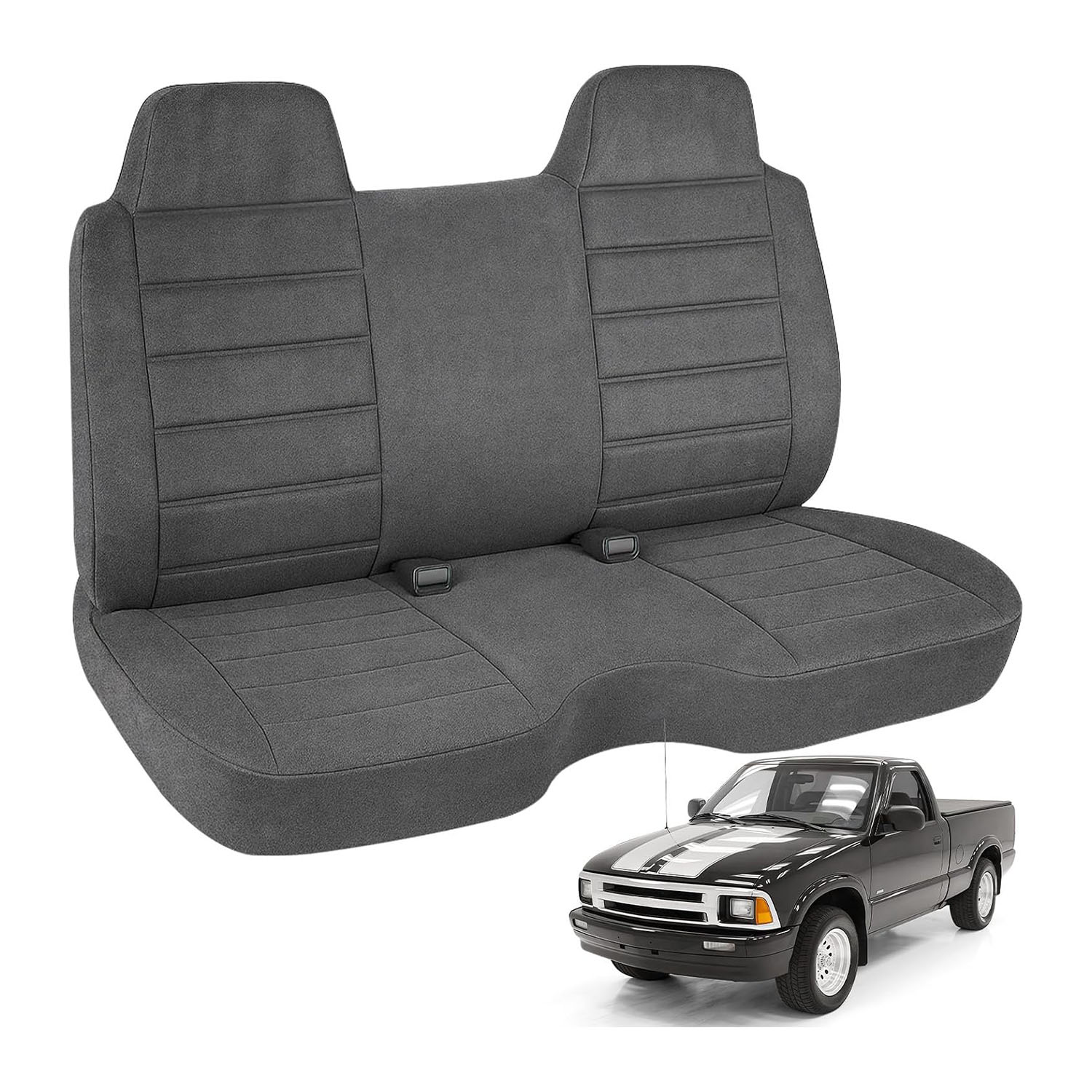 Covelta Front Bench Seat Cover for 1991-1997 Chevy S10 GMC Sonoma S15 (Gray)