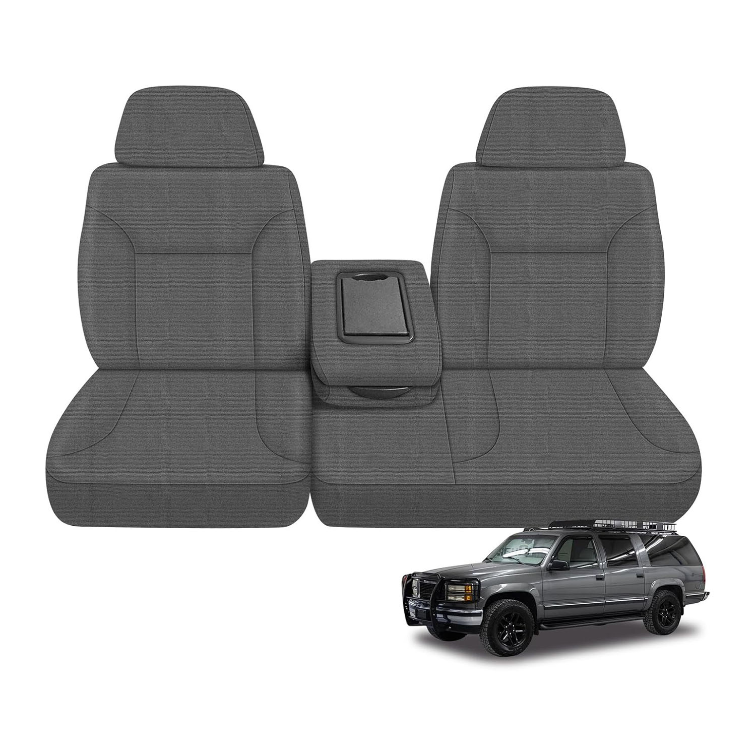 Covelta Front Seat Covers Replace for 1995-2000 Chevy Silverado/Suburban/Tahoe and GMC Sierra/Yukon (Gray)