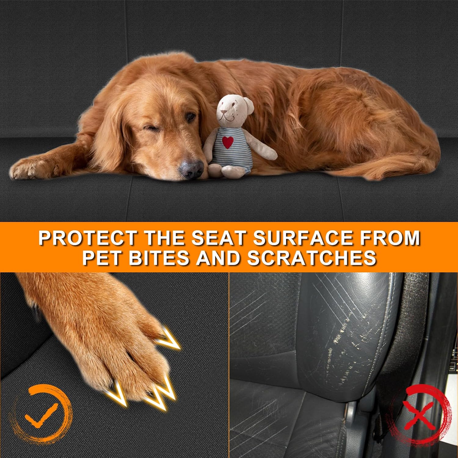 Covelta Front Seat Covers Replace for 1995-2000 Chevy Silverado/Suburban/Tahoe and GMC Sierra/Yukon (Black&Charcoal)