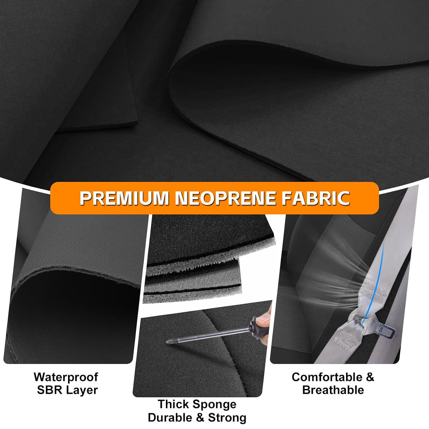 Covelta Front Seat Covers Replace for 1995-2000 Chevy Silverado/Suburban/Tahoe and GMC Sierra/Yukon (Black&Charcoal)