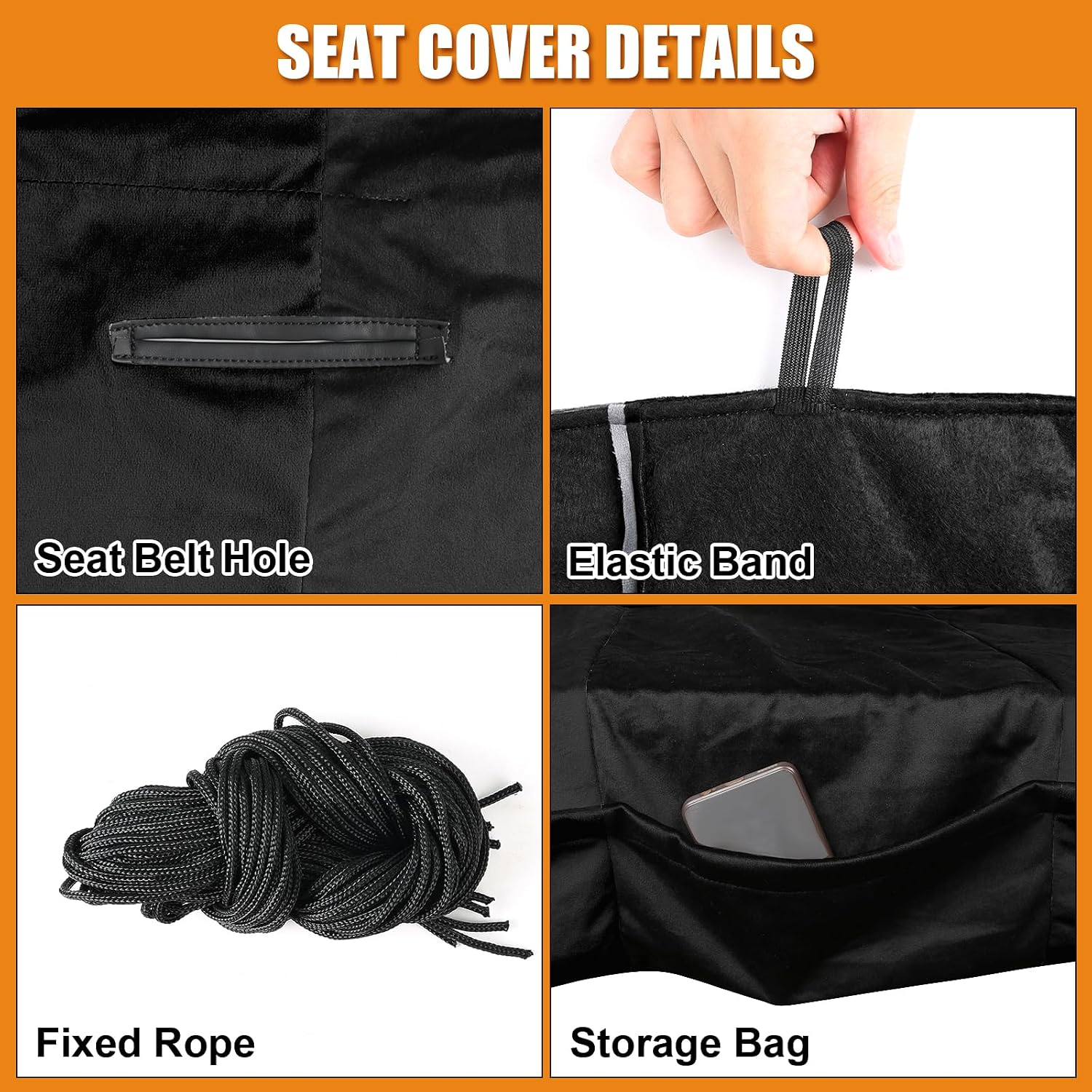Covelta Front Universal Bench Seat Cover for Truck & Car（Black）