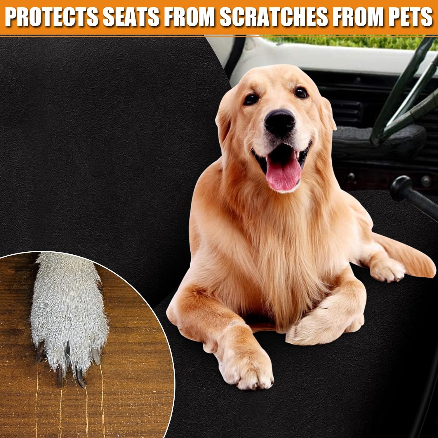 Covelta Front Universal Bench Seat Cover for Truck & Car（Black）