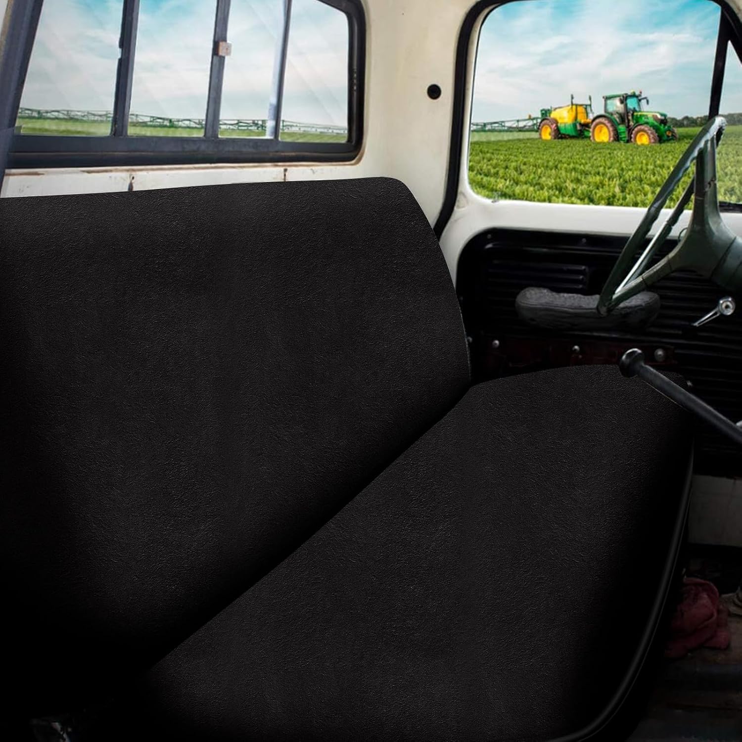 Covelta Front Universal Bench Seat Cover for Truck & Car（Black）