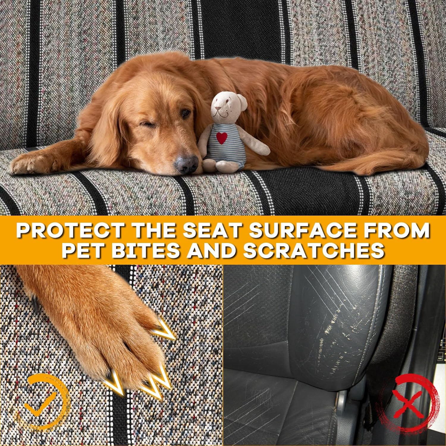 Covelta Front Universal Truck Bench Seat Cover for Pickup Trucks & Cars（Black）