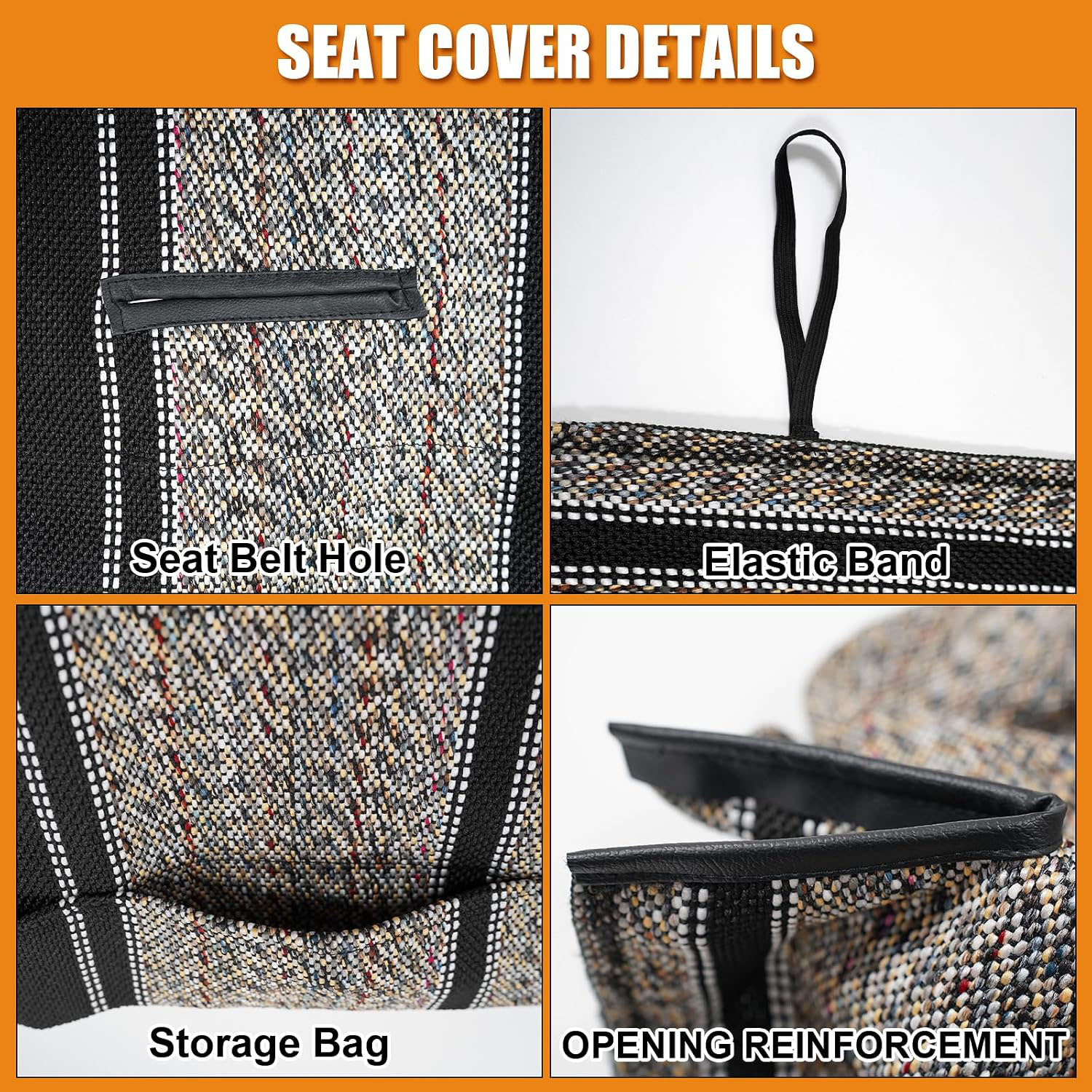 Covelta Front Universal Truck Bench Seat Cover for Pickup Trucks & Cars（Black）