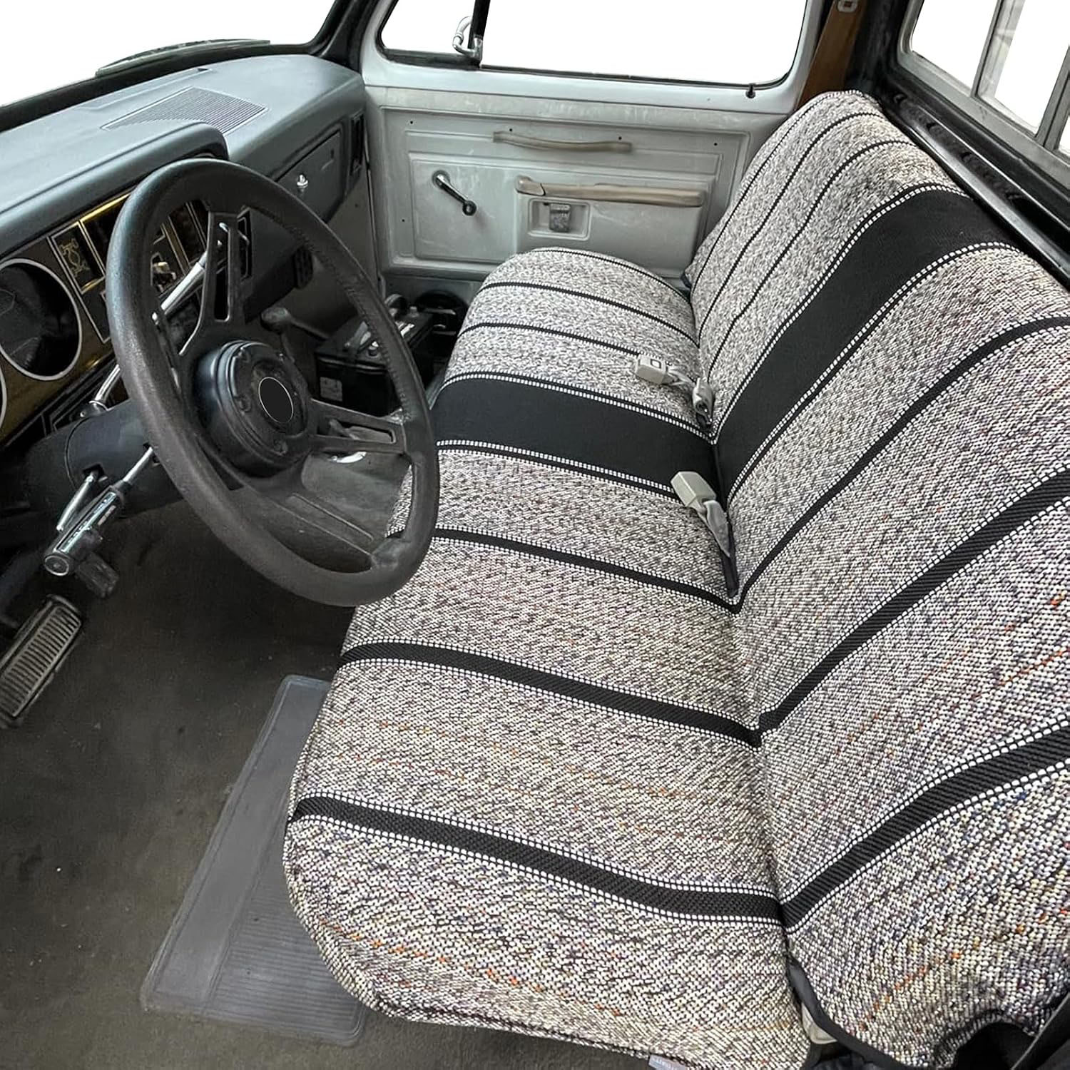 Covelta Front Universal Truck Bench Seat Cover for Pickup Trucks & Cars（Black）