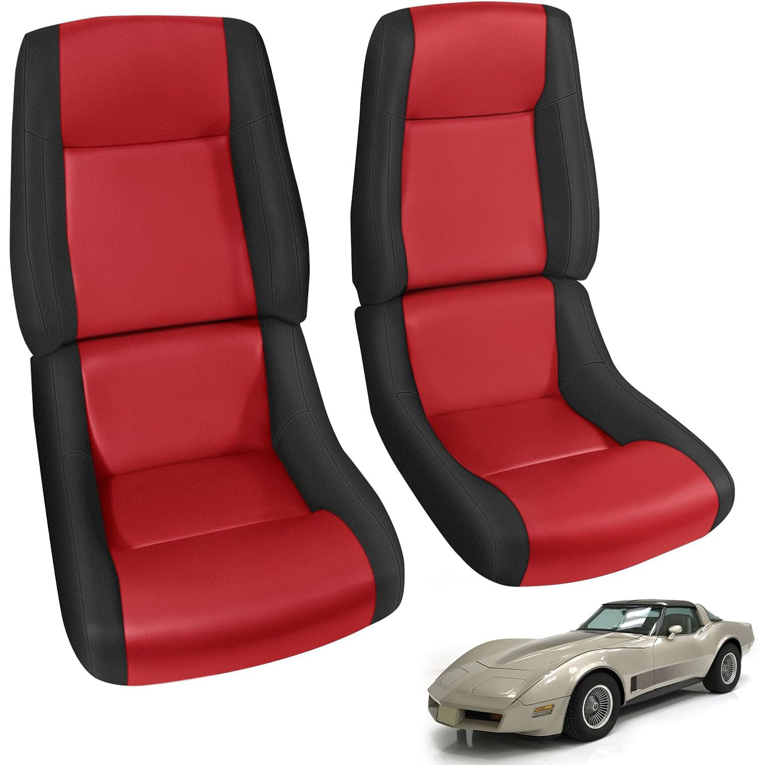 Covelta Front Seat Covers Replace for 1979-1983 Chevy Corvette C3