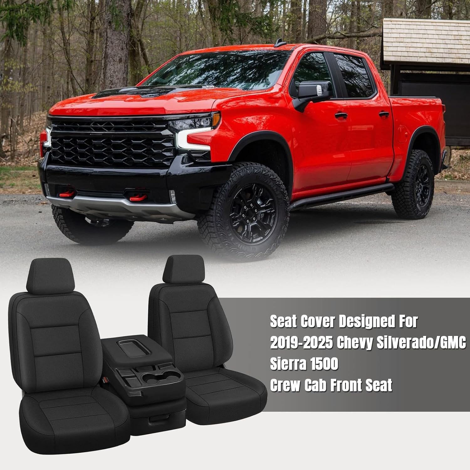 Covelta Front Seat Covers Replace for 2019-2025 Chevy Silverado/GMC Sierra 1500 CrewCab