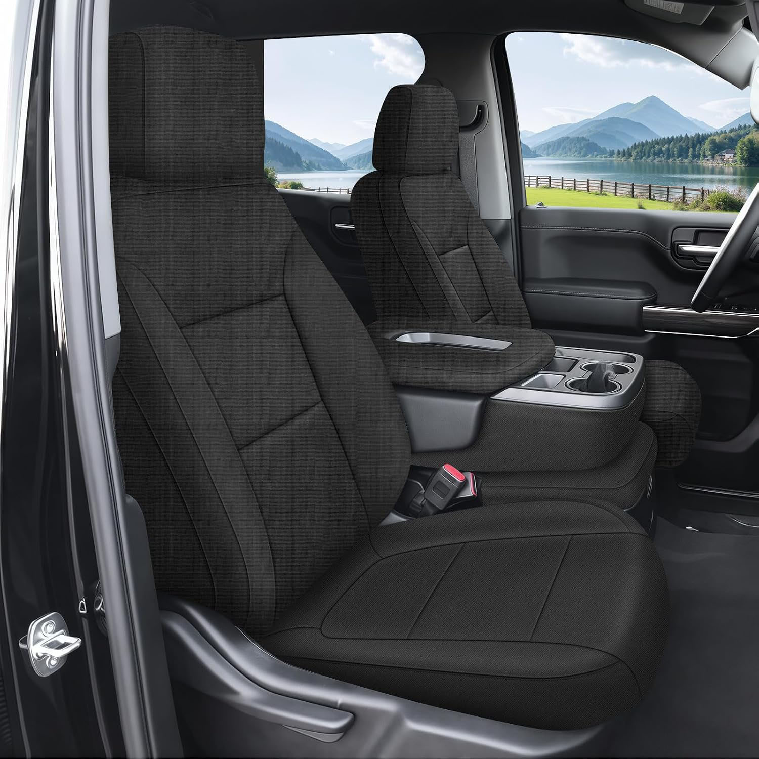 Covelta Front Seat Covers Replace for 2019-2025 Chevy Silverado/GMC Sierra 1500 CrewCab
