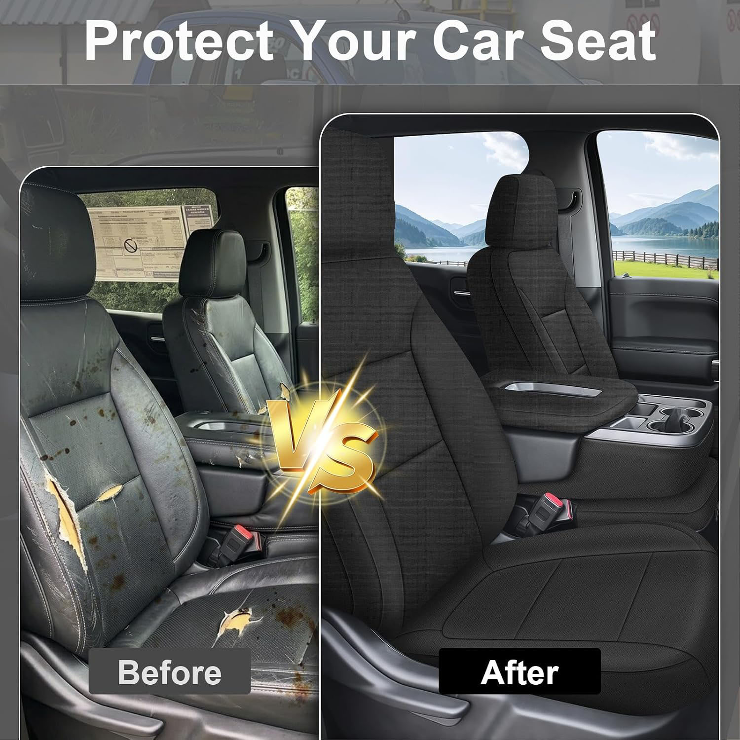 Covelta Front Seat Covers Replace for 2019-2025 Chevy Silverado/GMC Sierra 1500 CrewCab