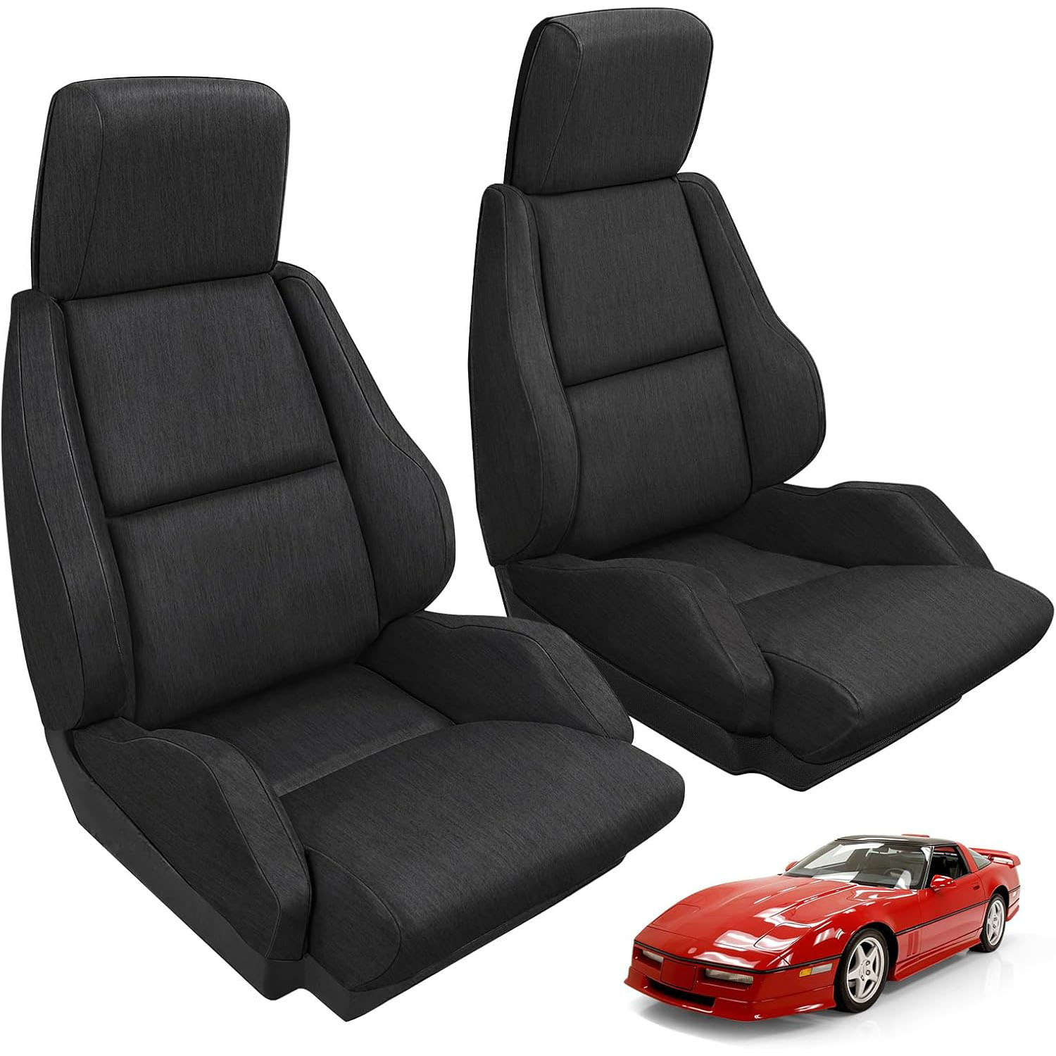 Covelta Front Seat Covers Replacement for 1984-1993 Chevy Corvette C4 Sport (Cationic linen)