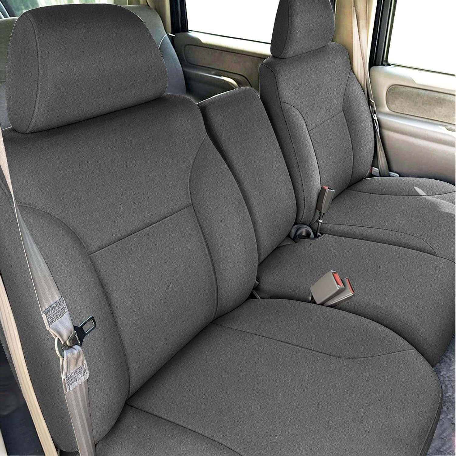 Covelta Front Seat Covers Compatible with 1995-2000 Chevy Silverado/Suburban, GMC Sierra/Tahoe/Yukon (Charcoal)