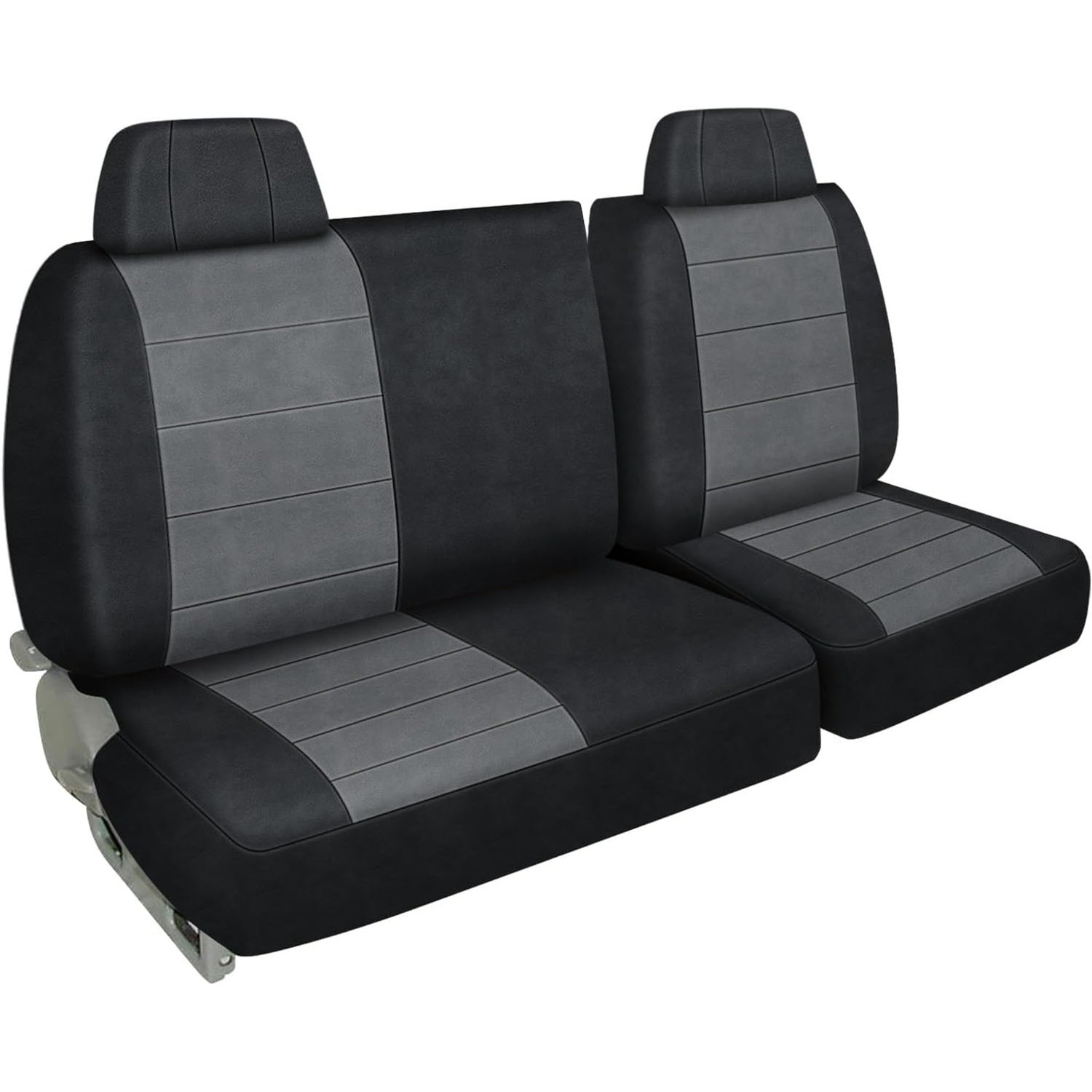 Covelta Front Bench Seat Covers Replace for 1988-1994 Chevy C/K 1500 Truck 40/60 Seat with Headrest (Black&Charcoal)
