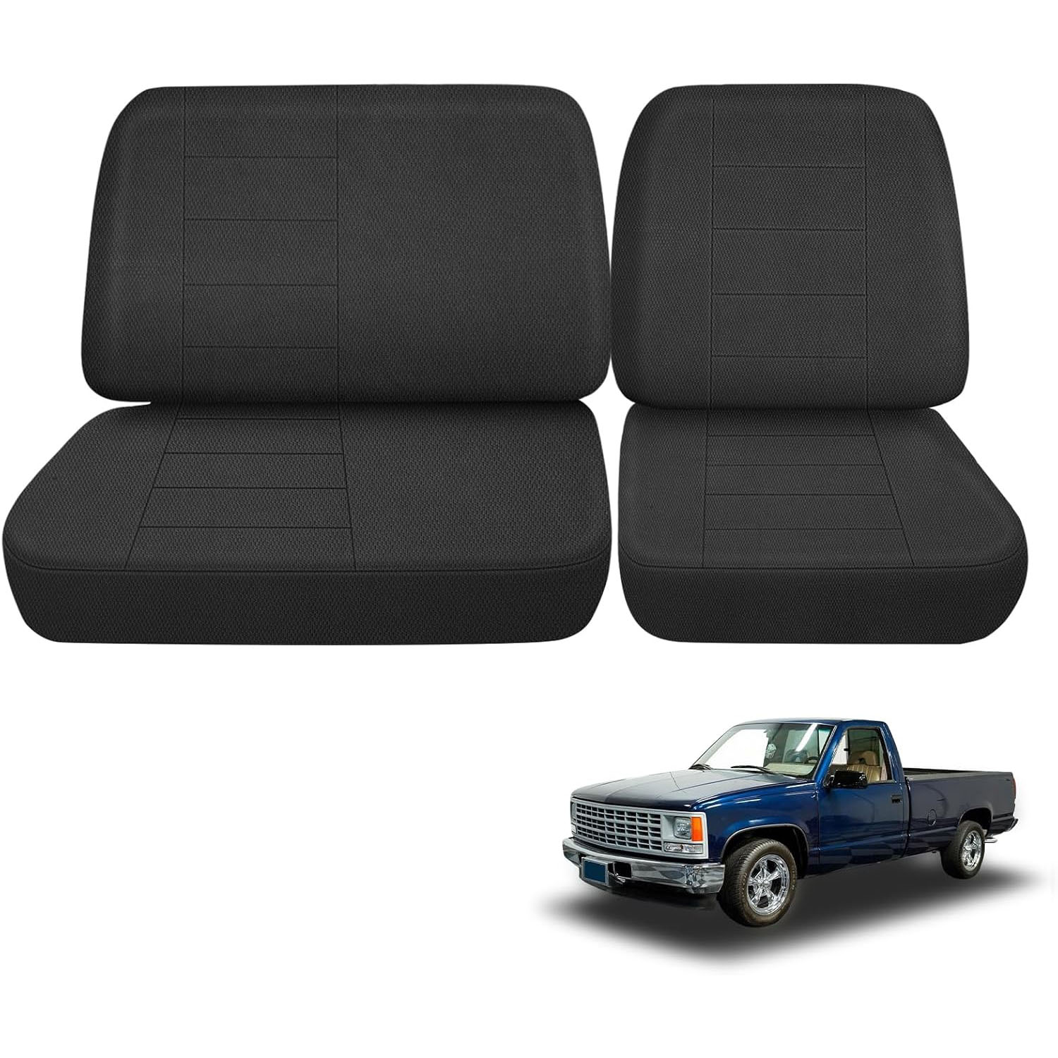 Covelta Front Bench Seat Covers Replace for 1988-1994 Chevy C/K 1500 Pickup 40/60 Seat Without Headrests