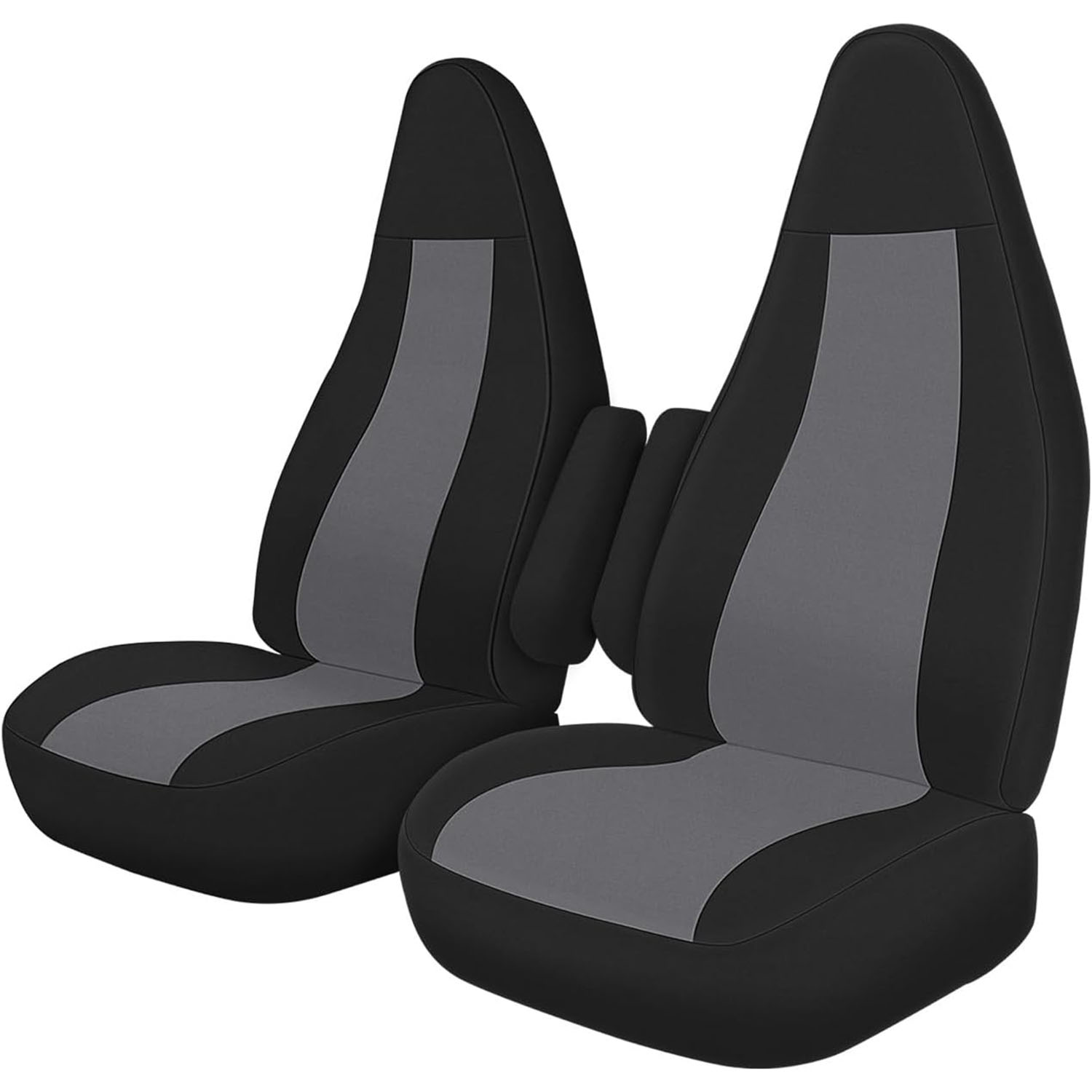 Covelta Seat Cover for 1996-2009 Chevy Express & GMC Savanna with Molded Headrests & Inside Armrest (Black&Charcoal)
