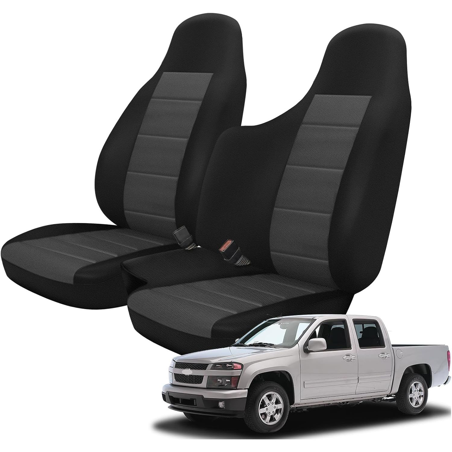Covelta Front Ceat Covers for 2004 -2012 Chevy Colorado and GMC Canyon Front 60/40 Split Bench Seat Covers (without Console)