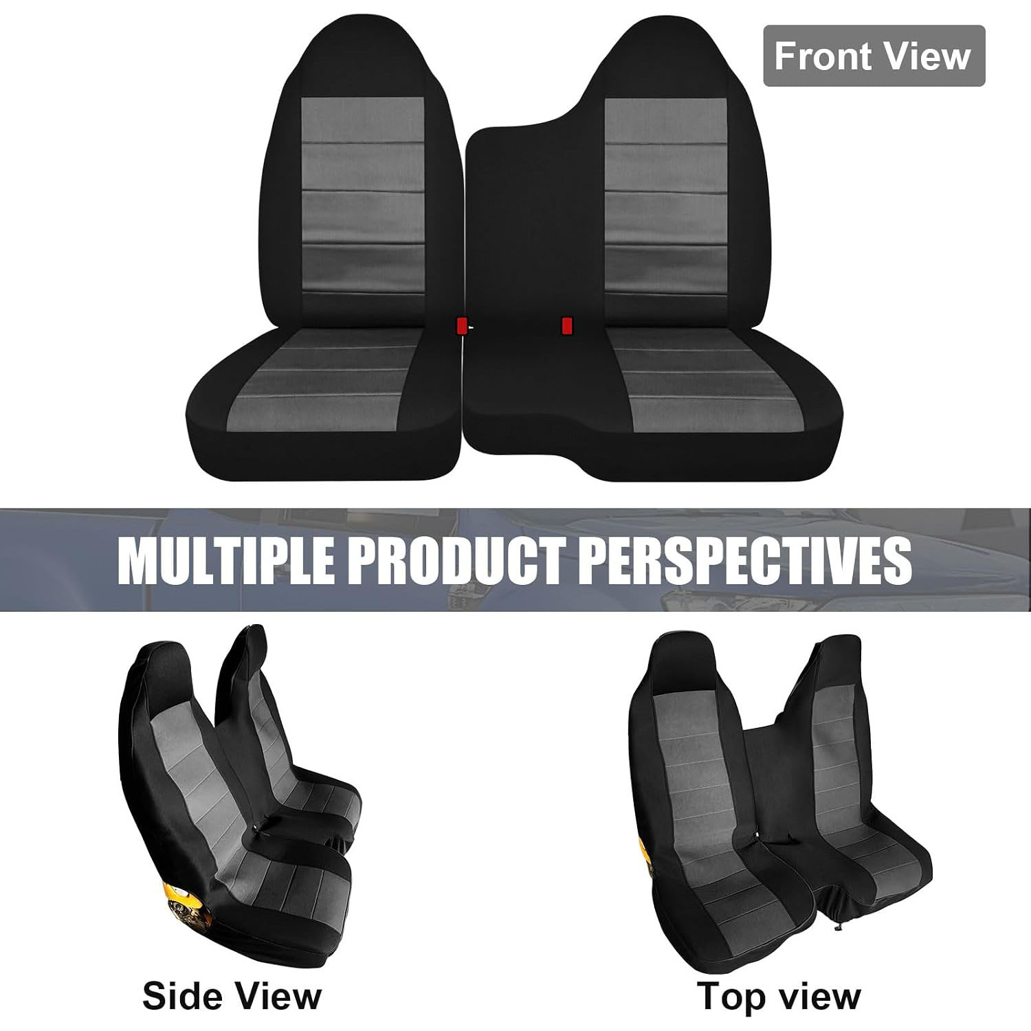 Covelta Front Ceat Covers for 2004 -2012 Chevy Colorado and GMC Canyon Front 60/40 Split Bench Seat Covers (without Console)
