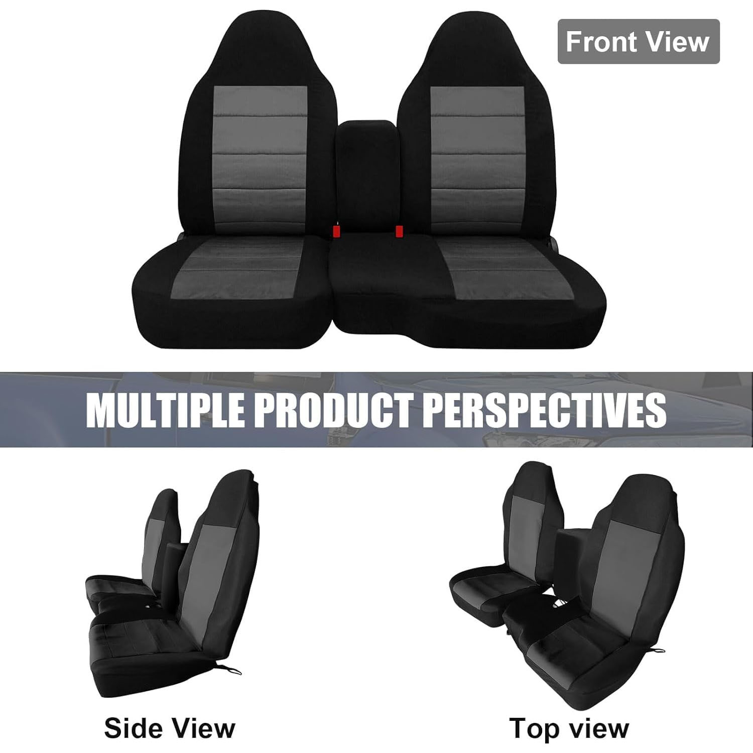 Covelta Front Ceat Covers for 2004 -2012 Chevy Colorado and GMC Canyon Front 60/40 Split Bench Seat Covers (with Console)