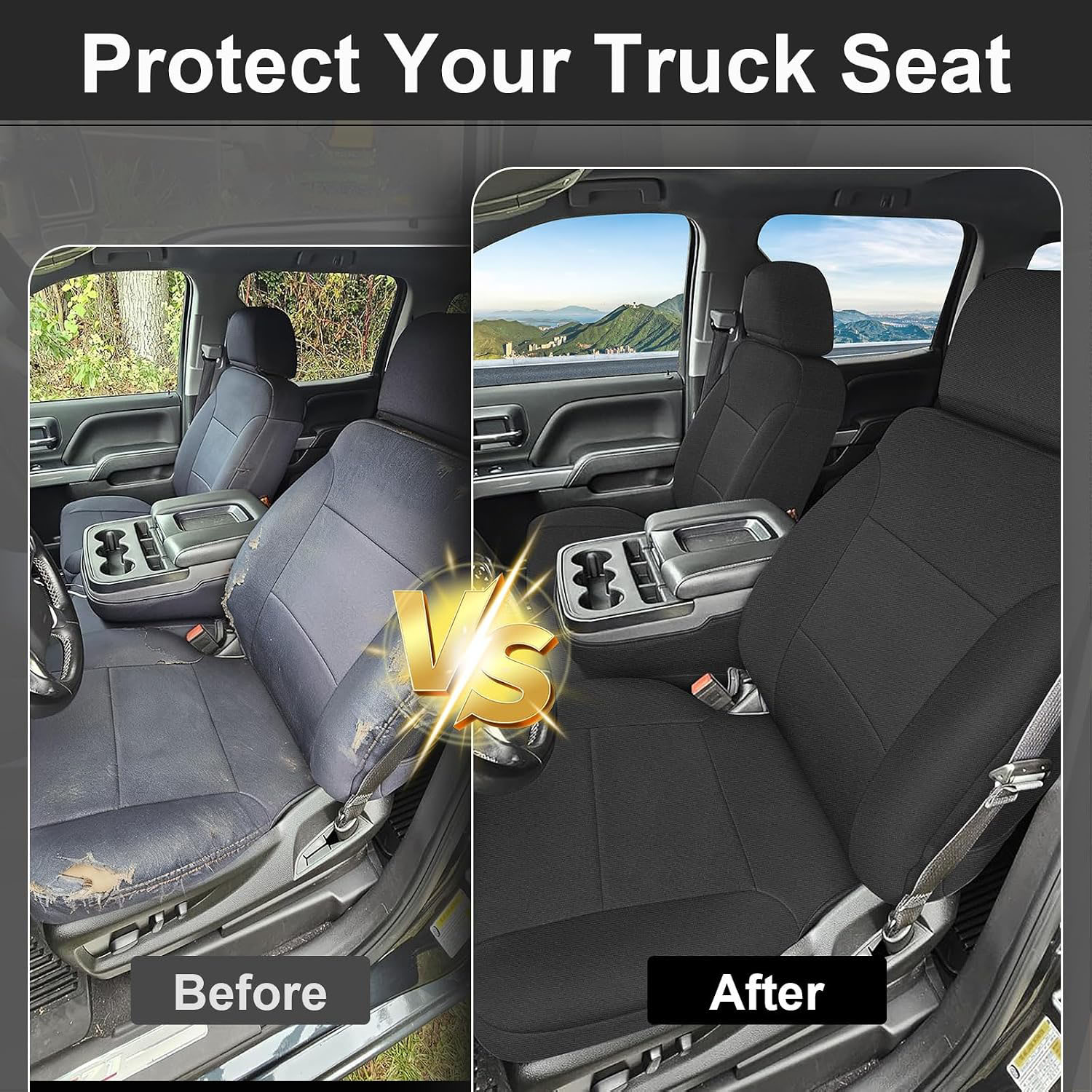 Covelta Front Seat Covers for 2014–2018 Chevy Silverado 1500 & GMC Sierra 1500