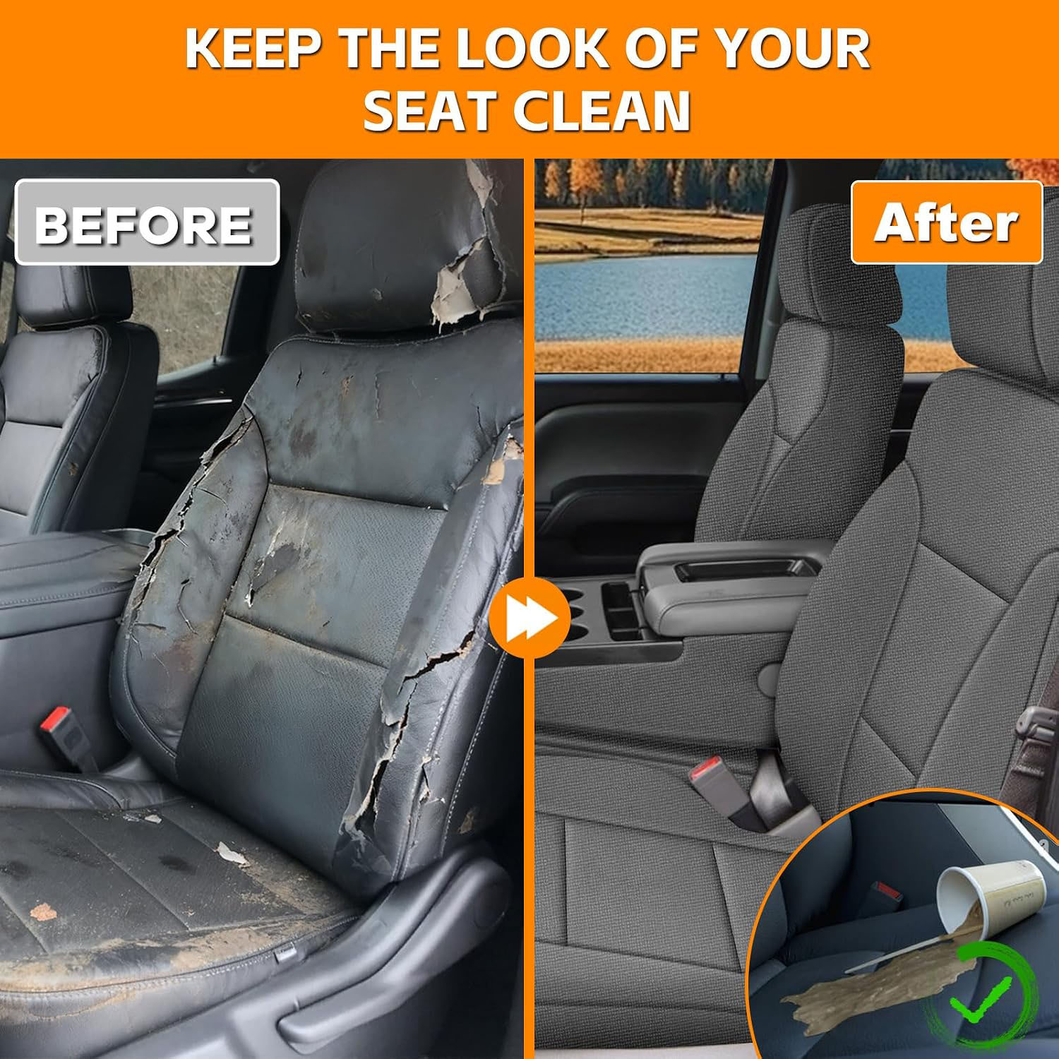 Covelta Front Seat Covers Compatible with 2014-2018 Chevy Silverado/GMC Sierra 1500 (Gray)