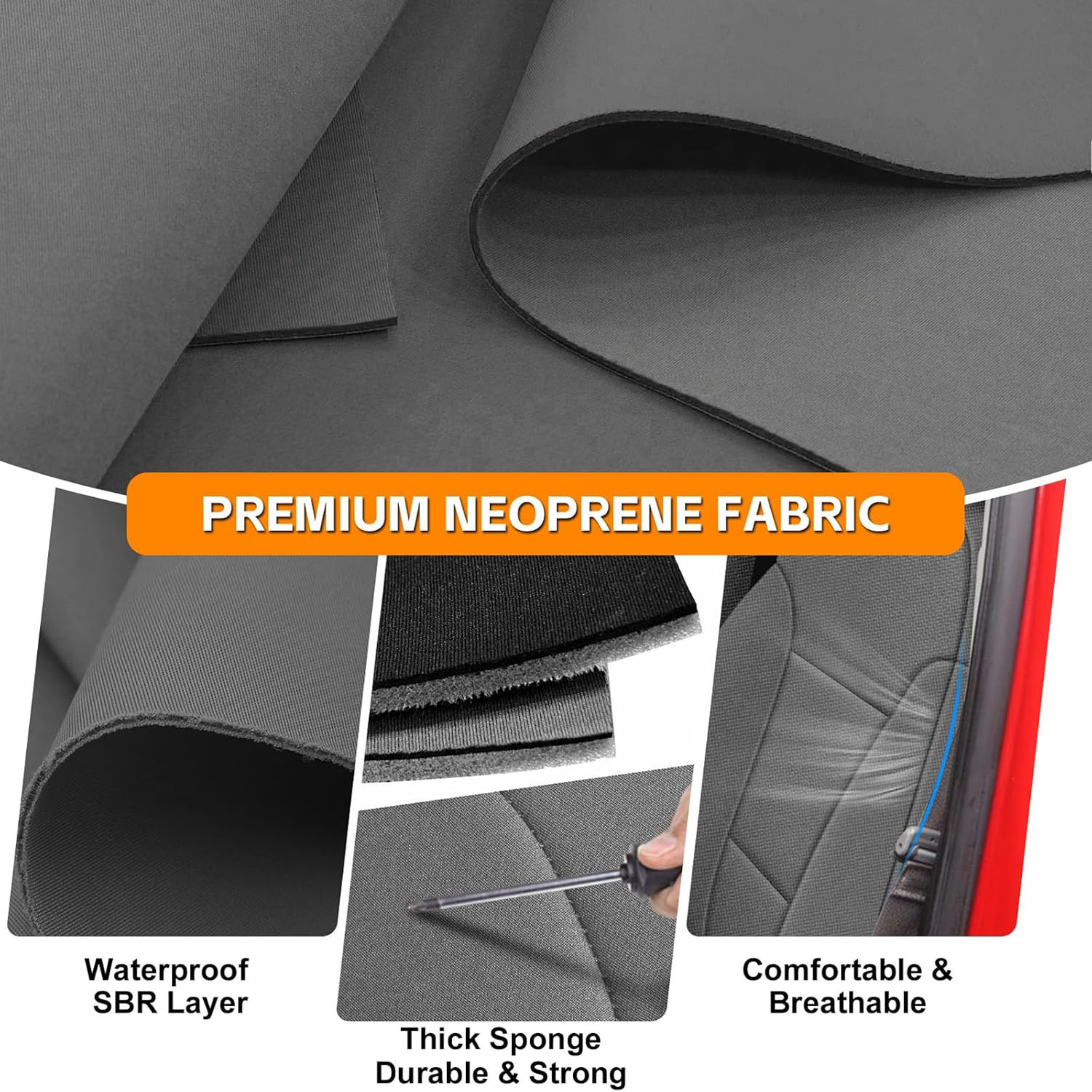 Covelta Front Seat Covers Compatible with 2014-2018 Chevy Silverado/GMC Sierra 1500 (Gray)