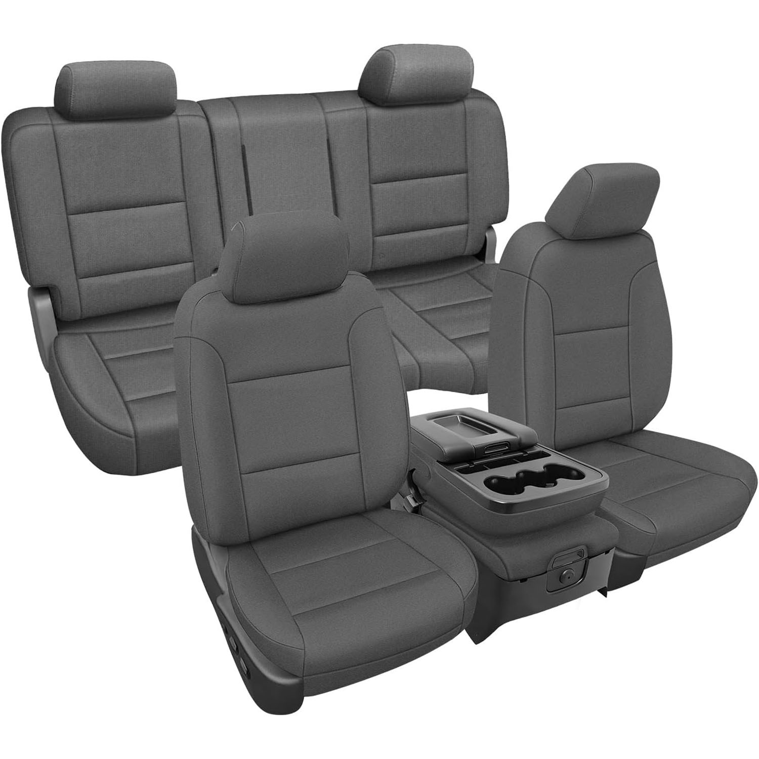Covelta Full Set Seat Covers Compatible with 2014-2018 Chevy Silverado/GMC Sierra 1500 (Gray)