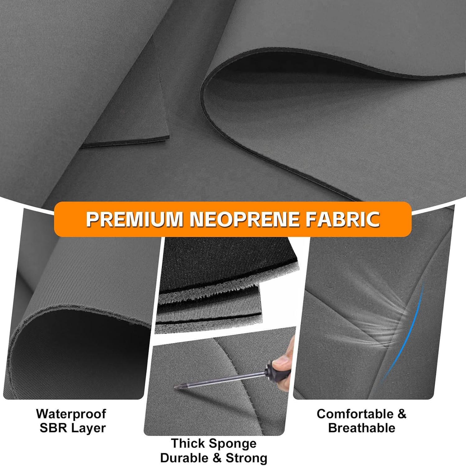 Covelta Full Set Seat Covers Compatible with 2014-2018 Chevy Silverado/GMC Sierra 1500 (Gray)