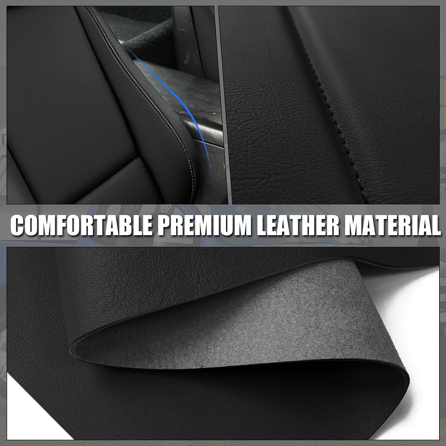 Covelta Velvet Front Seat Covers Custom-made for 1984-1993 Chevy Corvette C4 (Black-Leather)