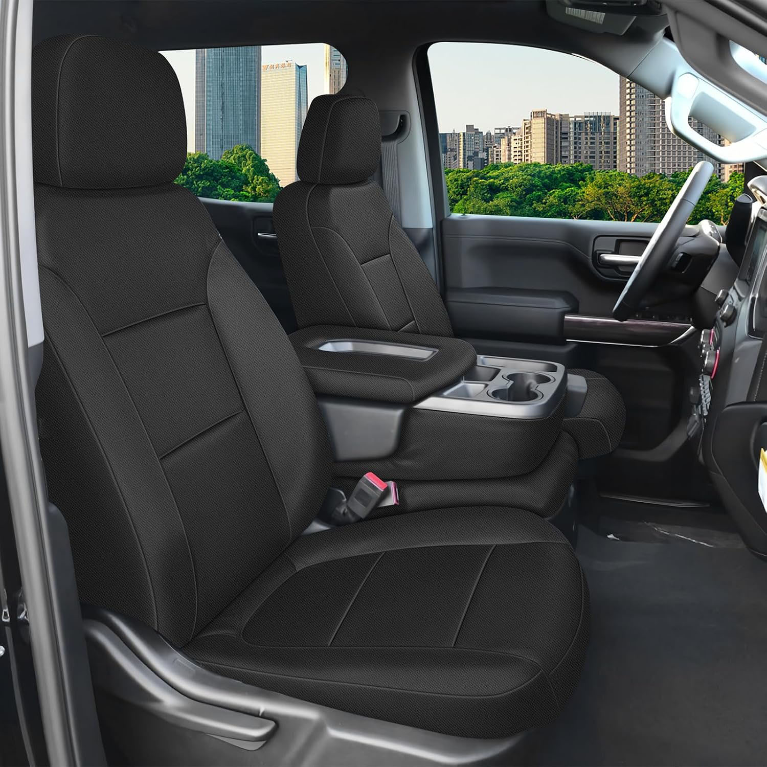 Covelta Front Seat Cover Compatible with 2019-2025 Chevy Silverado/GMC Sierra 1500