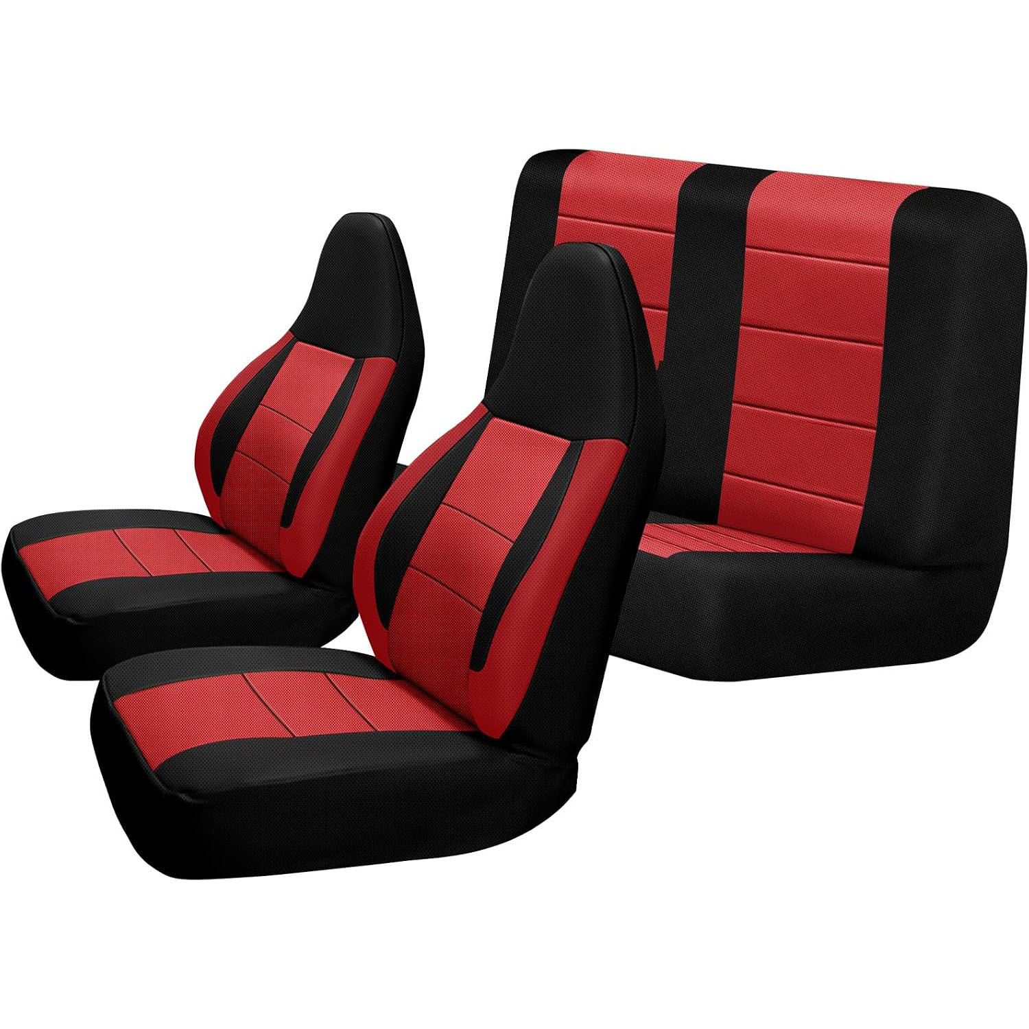 Covelta Full Set Seat Covers Compatible with 1997-2002 Jeep Wrangler TJ (Red)