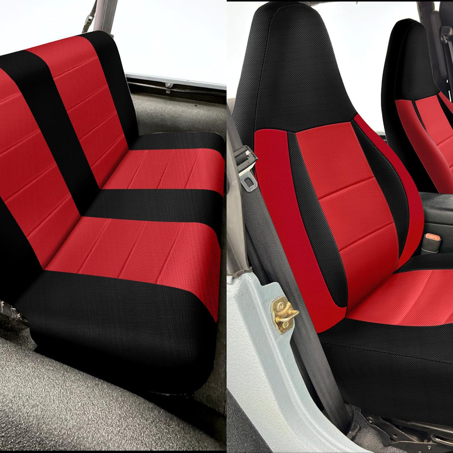 Covelta Full Set Seat Covers Compatible with 1997-2002 Jeep Wrangler TJ (Red)