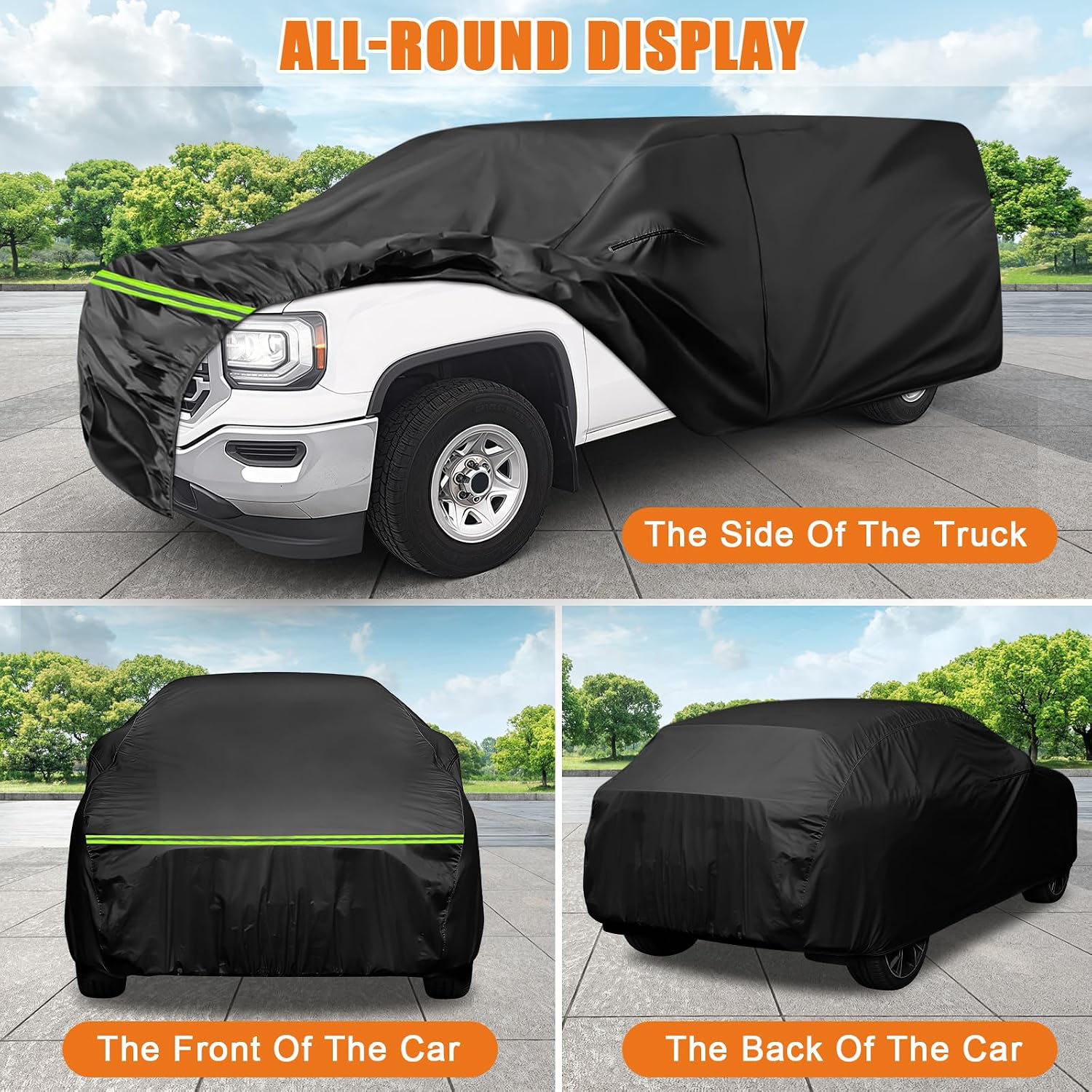 Covelta Waterproof Truck Cover for Pickup Truck with Rear Topper