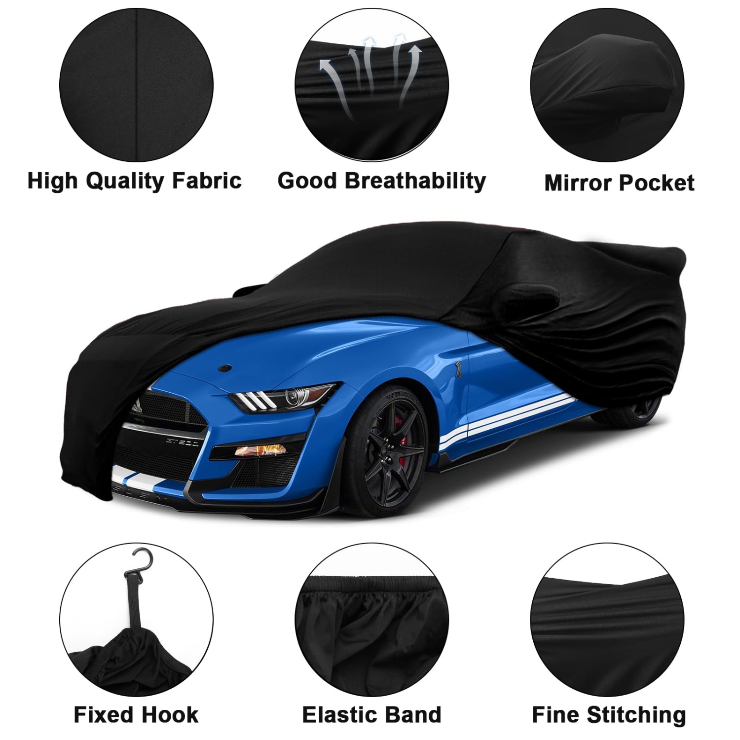Covelta Indoor Stretch Satin Car Cover for 1994–2026 Ford Mustang