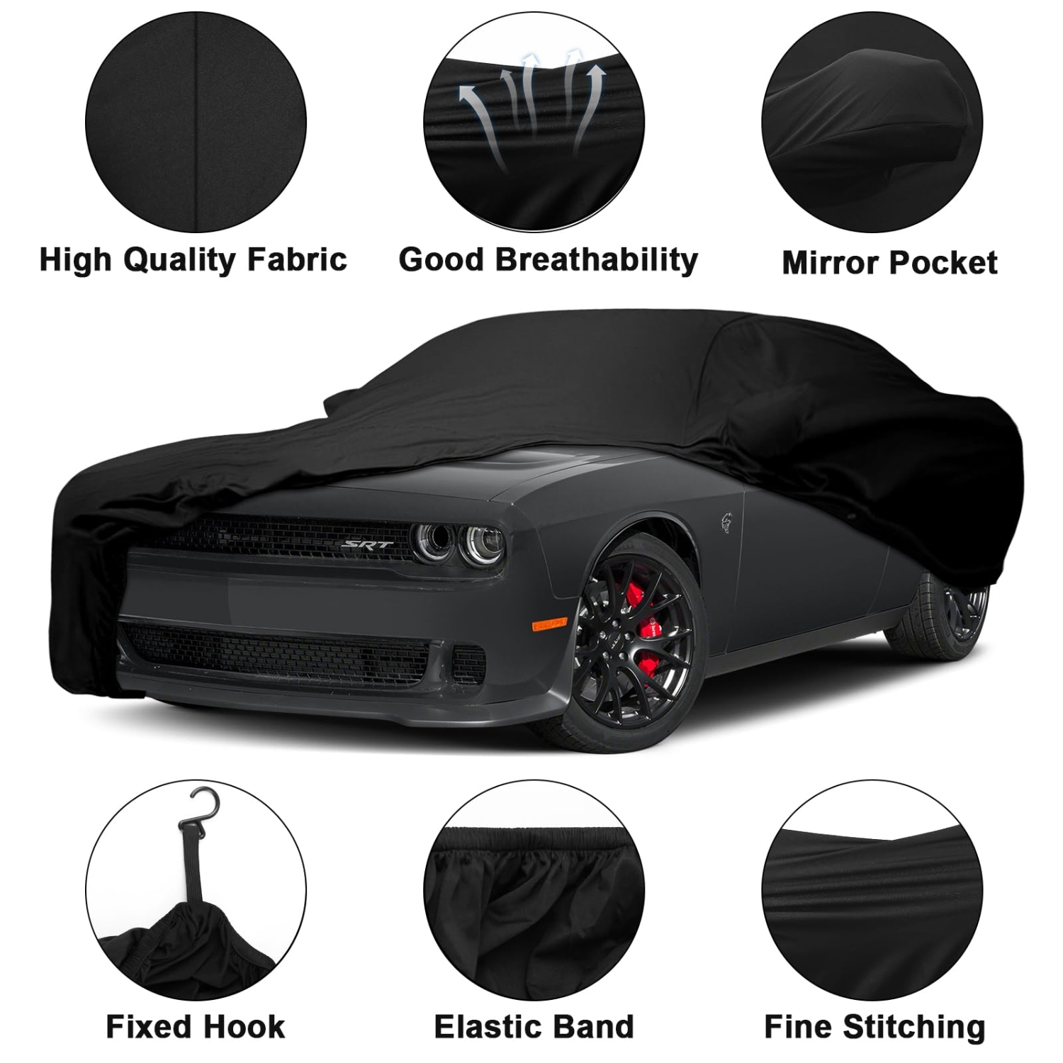 Covelta Indoor Stretch Satin Car Cover for 2008–2026 Dodge Challenger