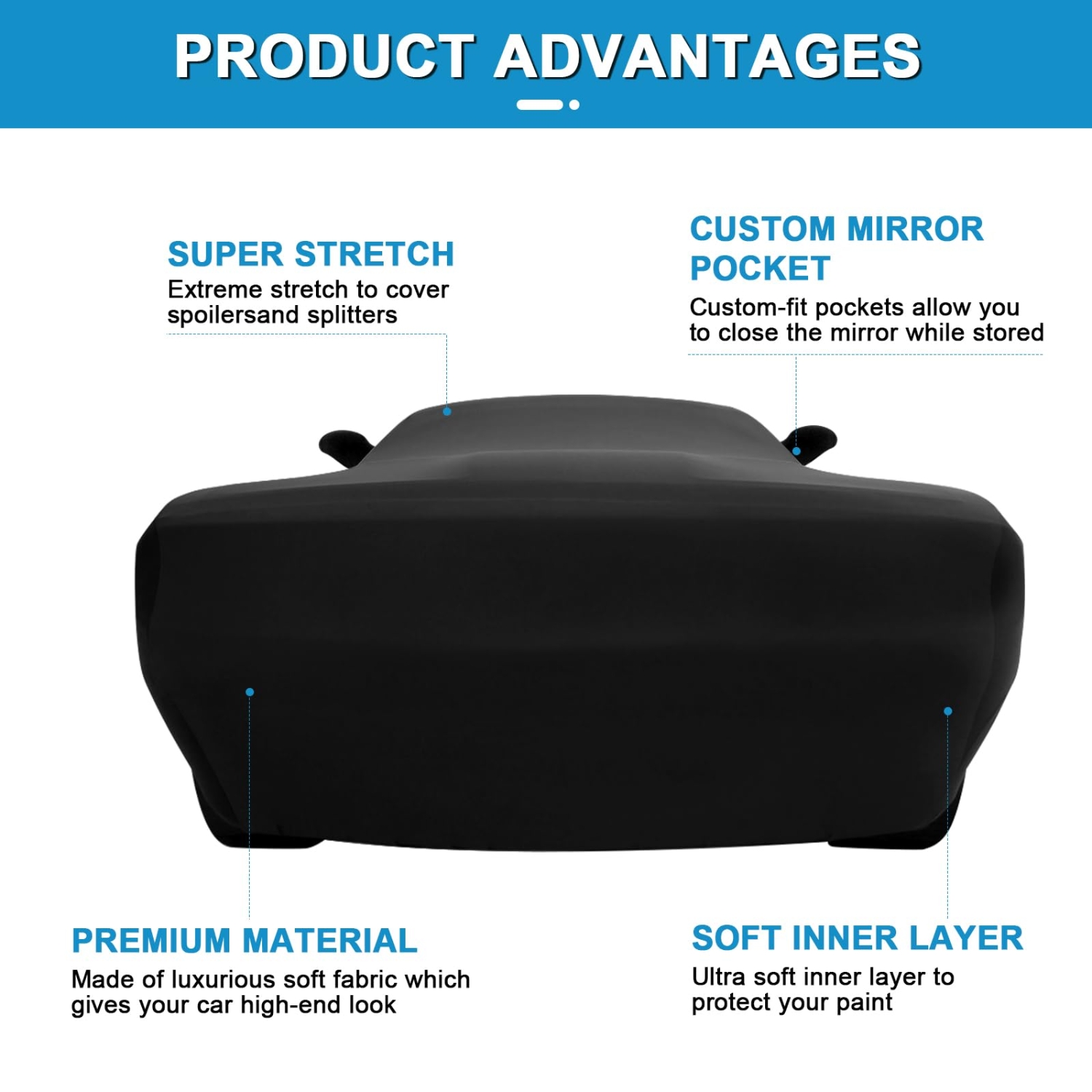 Covelta Indoor Stretch Satin Car Cover for 2008–2026 Dodge Challenger