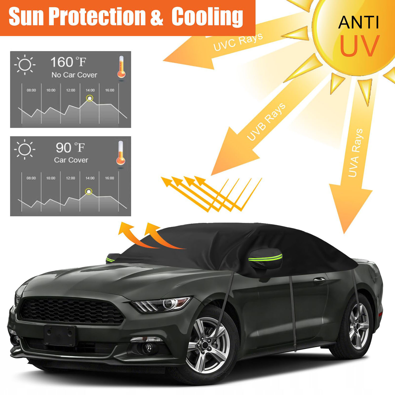 Covelta Half Car Cover for 2005–2026 Ford Mustang