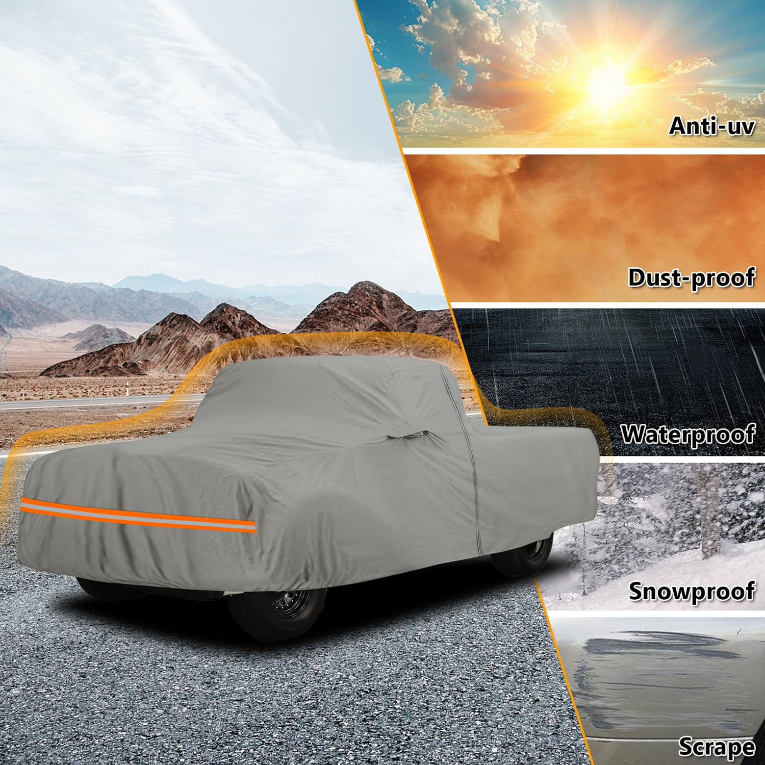 Covelta Waterproof Car Cover for 1961–1991 Ford F100 F250 2-Door Regular Cab 8ft Long Bed Truck