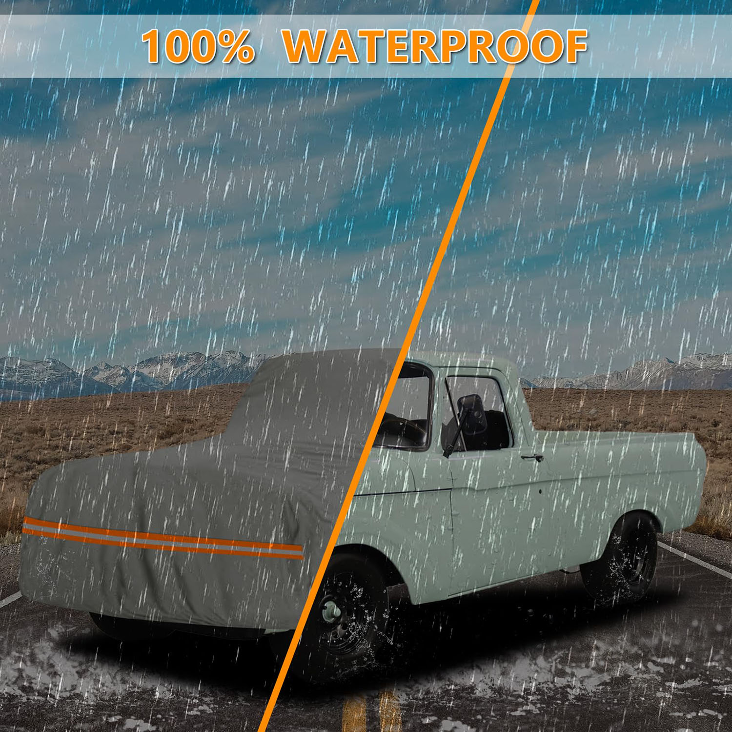Covelta Waterproof Car Cover for 1961–1991 Ford F100 F250 2-Door Regular Cab 8ft Long Bed Truck