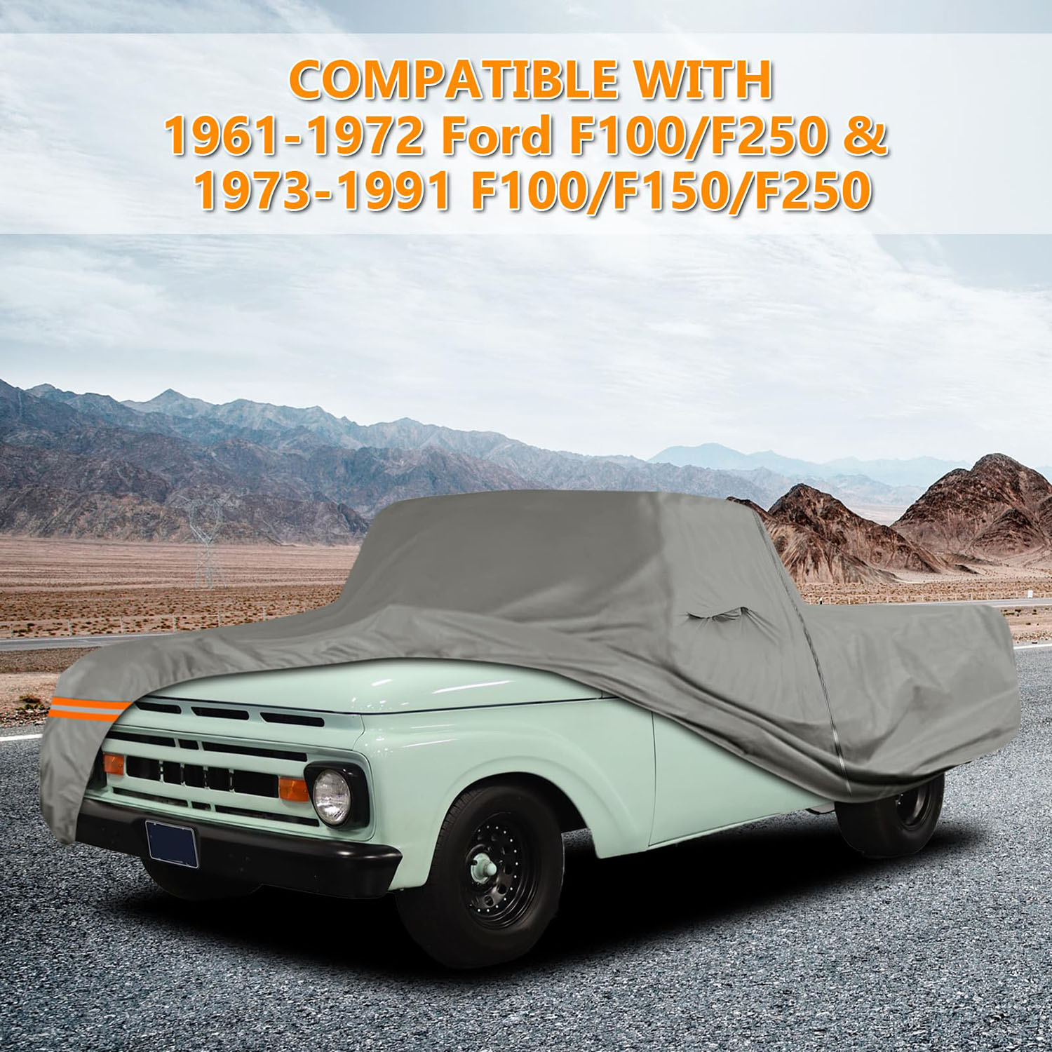 Covelta Waterproof Car Cover for 1961–1991 Ford F100 F250 2-Door Regular Cab 8ft Long Bed Truck