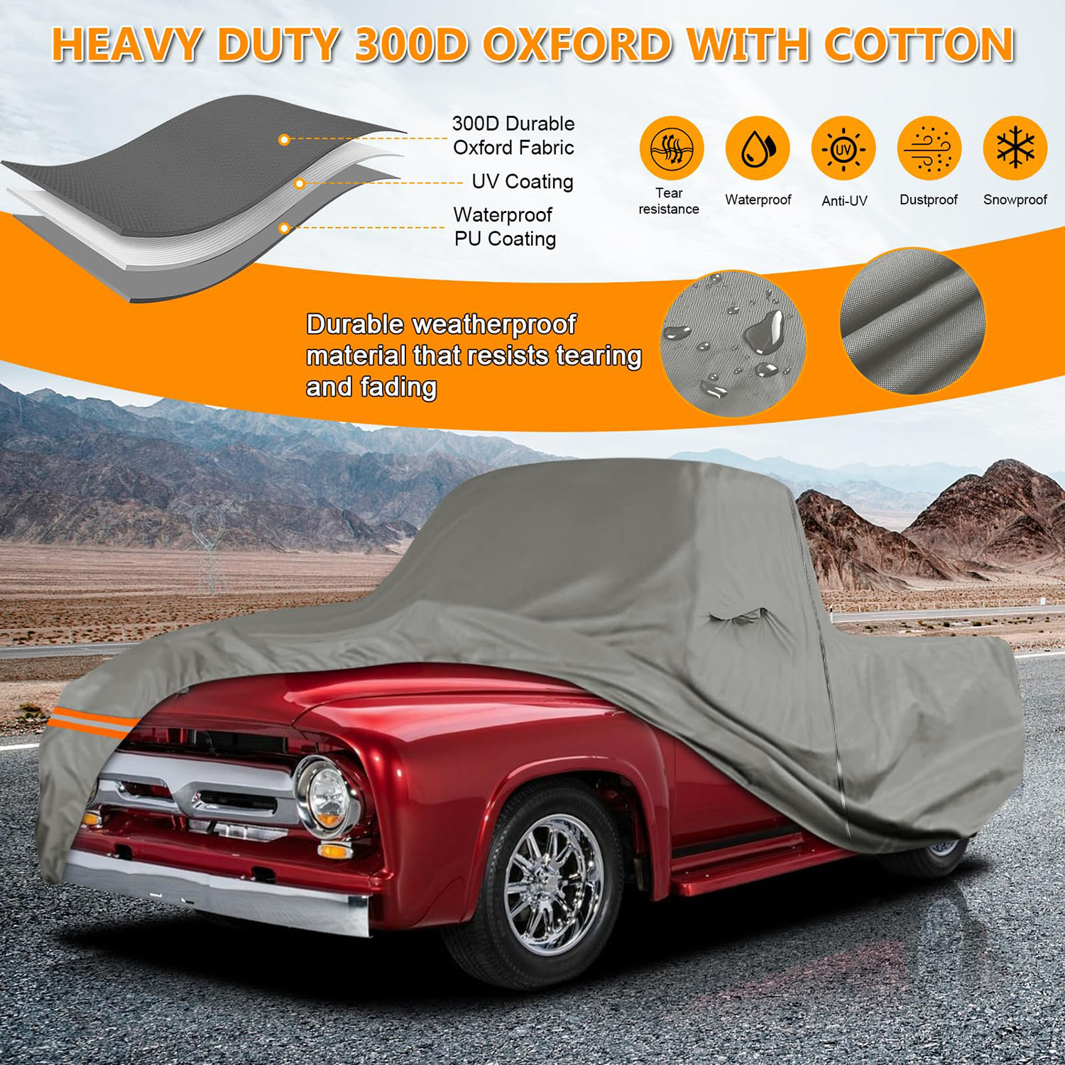 Covelta Car Cover for 1948–1956 Ford F1 F100 2-Door Regular Cab Short Bed Truck
