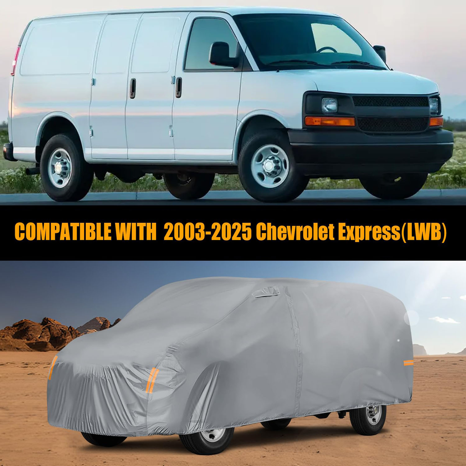 Covelta Full Van Cover for 2003–2025 Chevy Express GMC Savana Cargo Van Extended Length LWB