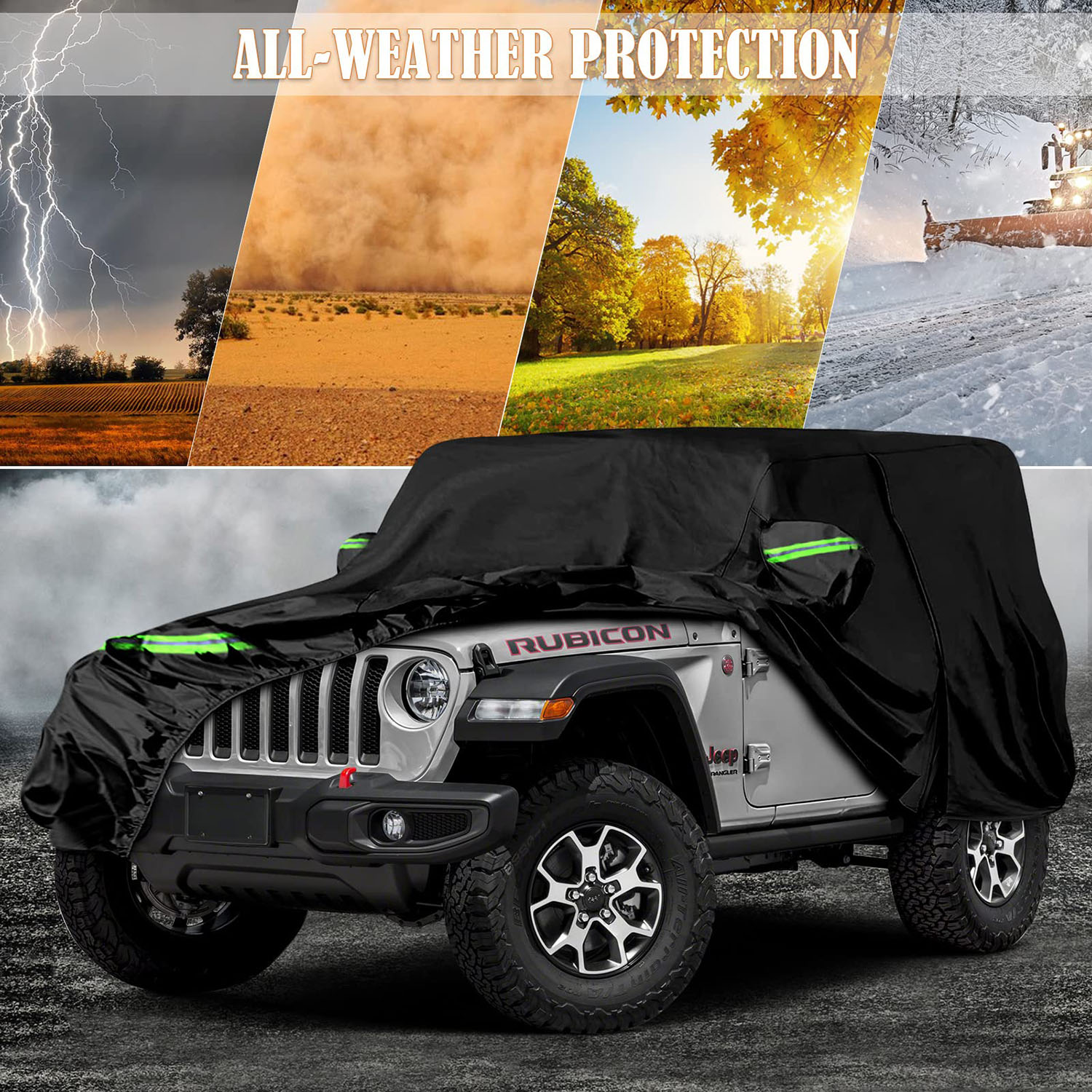 Covelta Full Car Cover for 2007–2026 Jeep Wrangler 2 Door JK JL CJ YJ TJ
