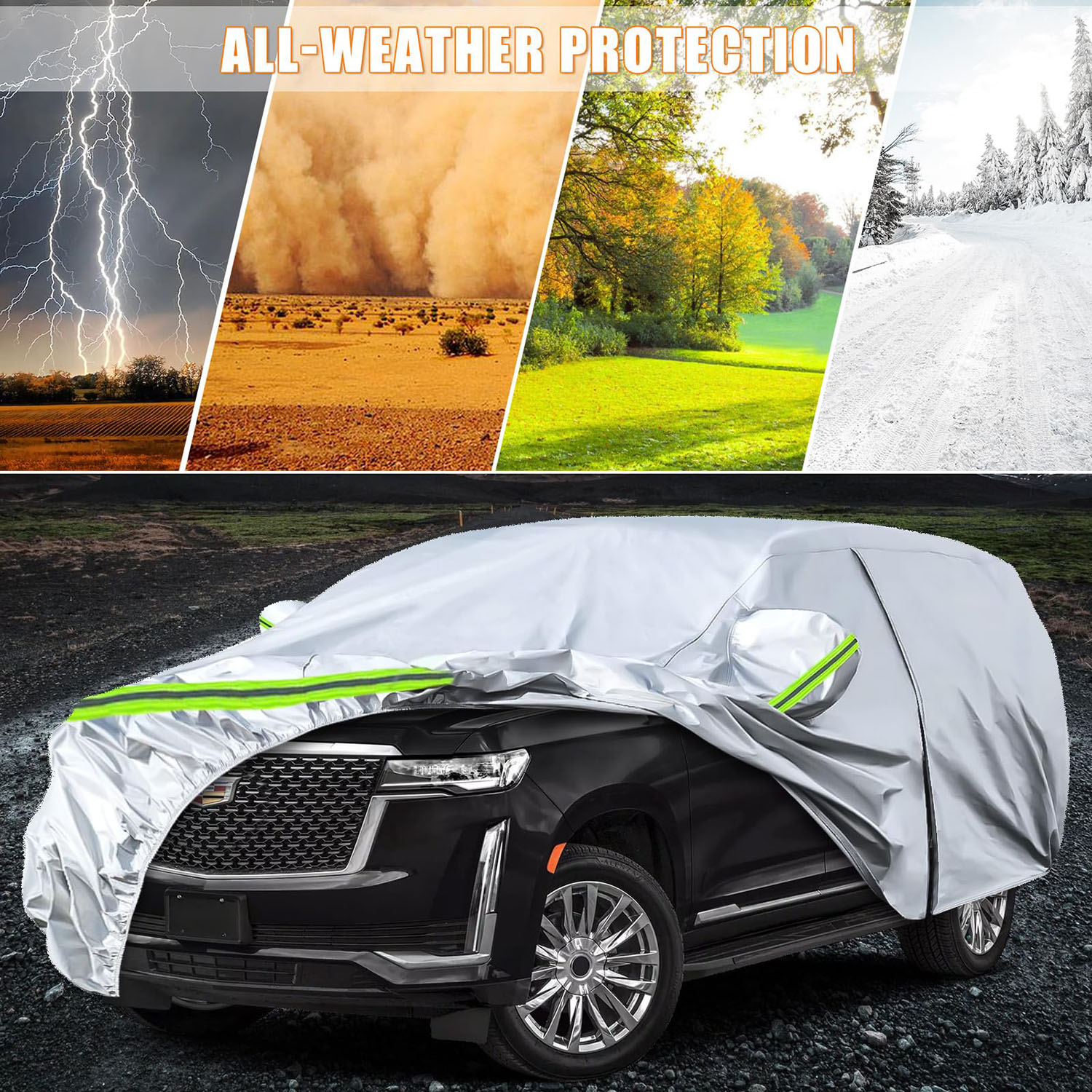 Covelta Full Car Cover for 2007–2026 Chevy Suburban GMC Yukon XL Cadillac Escalade ESV